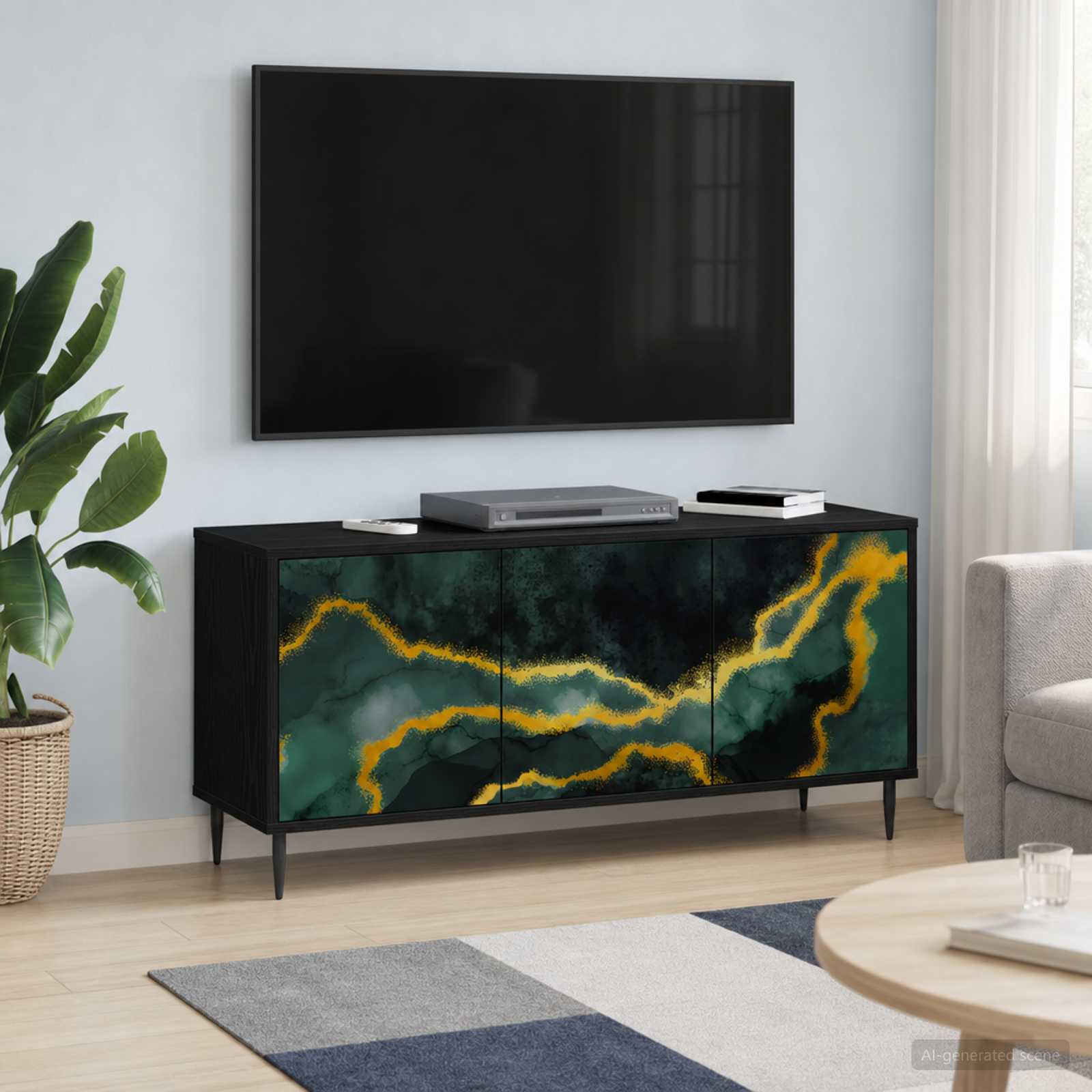 Ντουλάπι TV WIJHE 102 x 33 x 51 εκ Μαύρη Δρυς