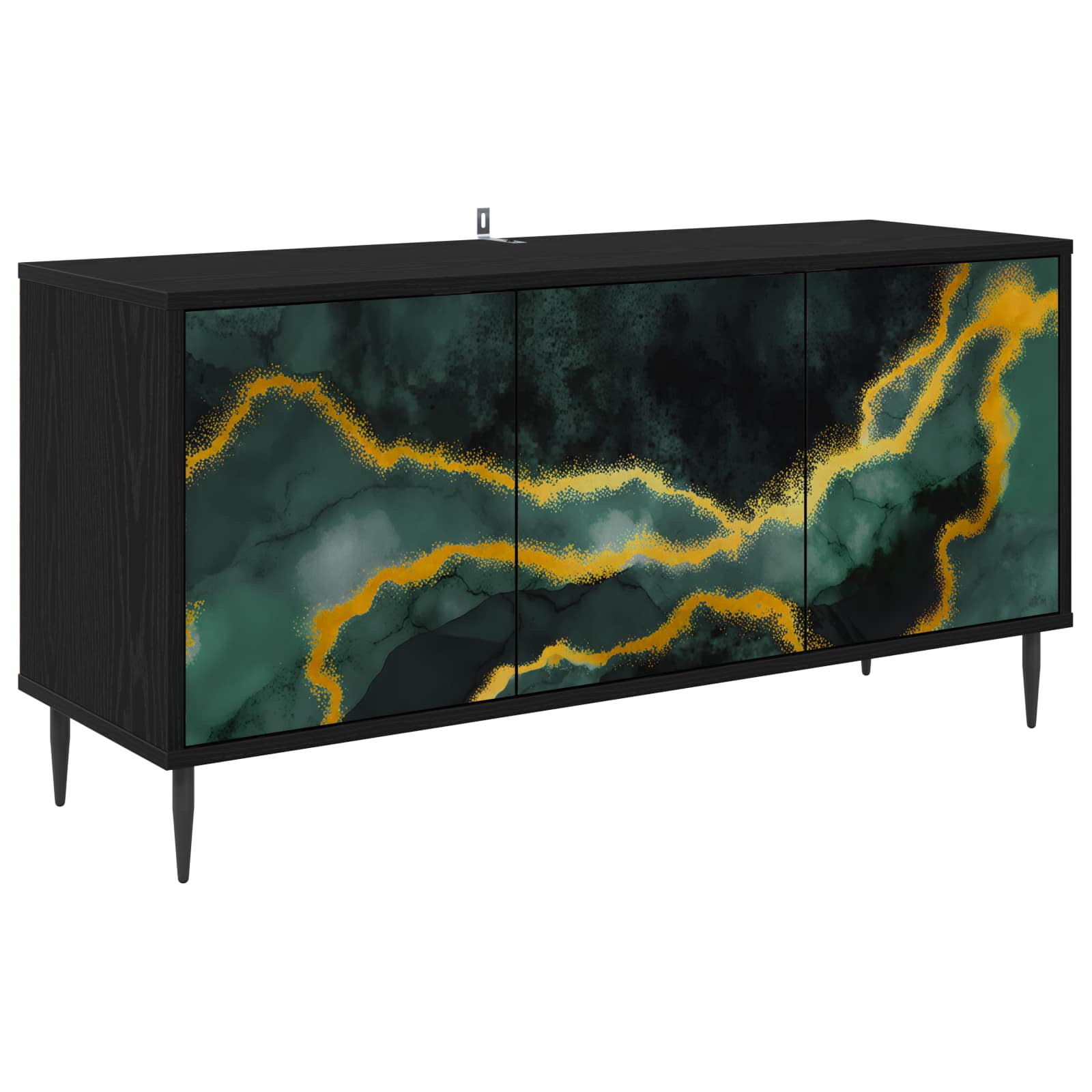 Ντουλάπι TV WIJHE 102 x 33 x 51 εκ Μαύρη Δρυς - Pakobazaar