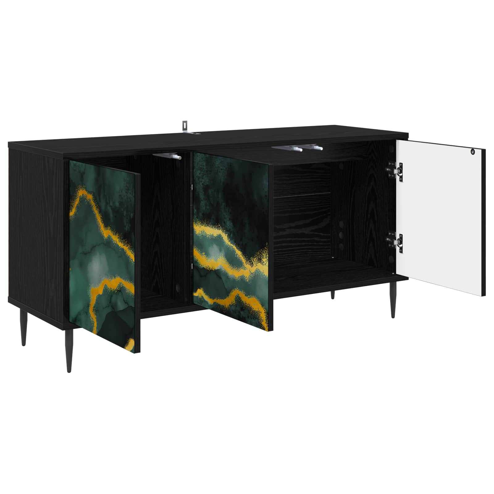 Ντουλάπι TV WIJHE 102 x 33 x 51 εκ Μαύρη Δρυς - Pakobazaar