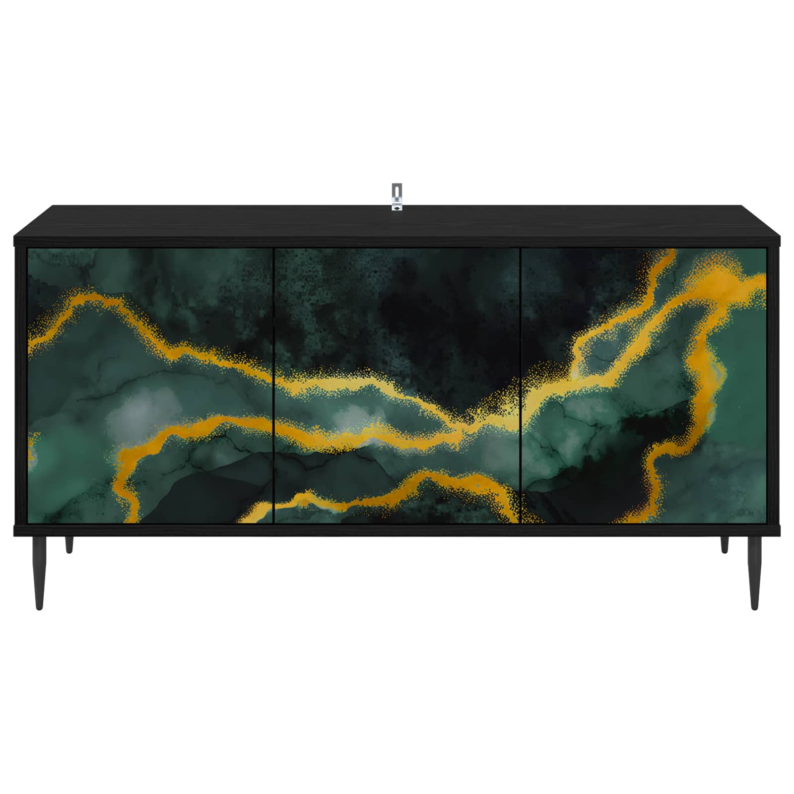 Ντουλάπι TV WIJHE 102 x 33 x 51 εκ Μαύρη Δρυς - Pakobazaar