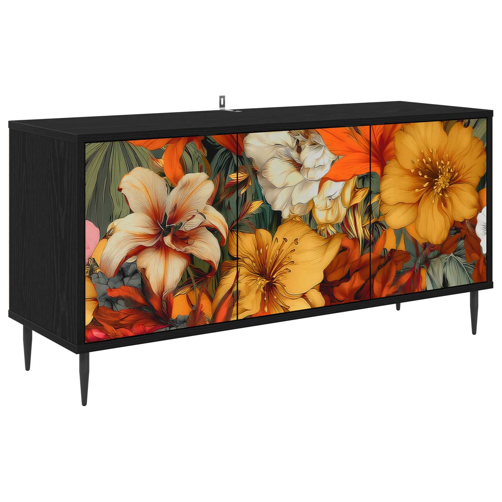Ντουλάπι TV GENNEP 102 x 33 x 51 εκ Μαύρη Δρυς - Pakobazaar