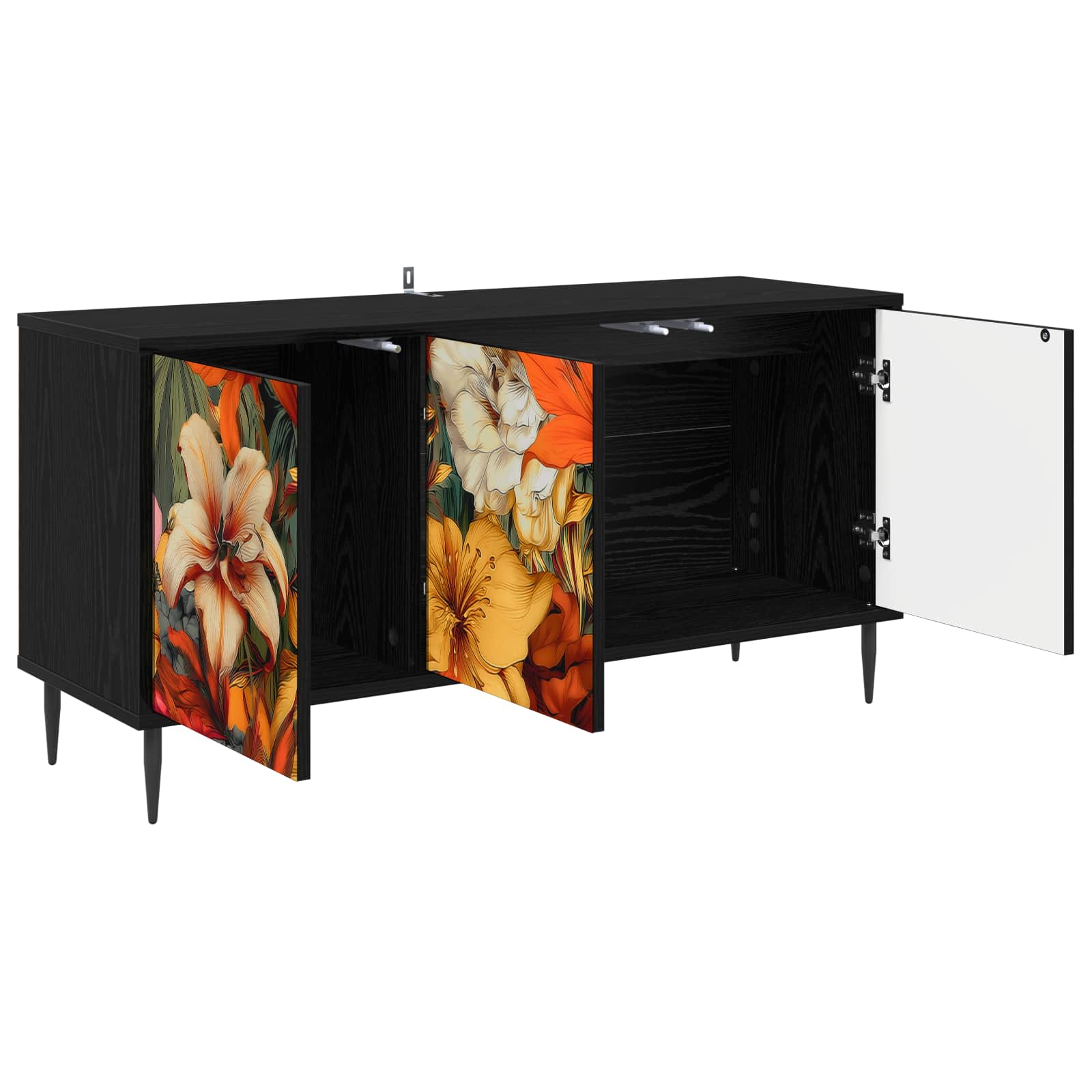 Ντουλάπι TV GENNEP 102 x 33 x 51 εκ Μαύρη Δρυς - Pakobazaar