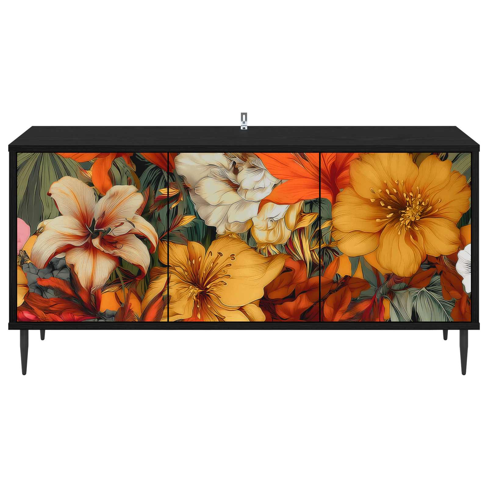 Ντουλάπι TV GENNEP 102 x 33 x 51 εκ Μαύρη Δρυς - Pakobazaar