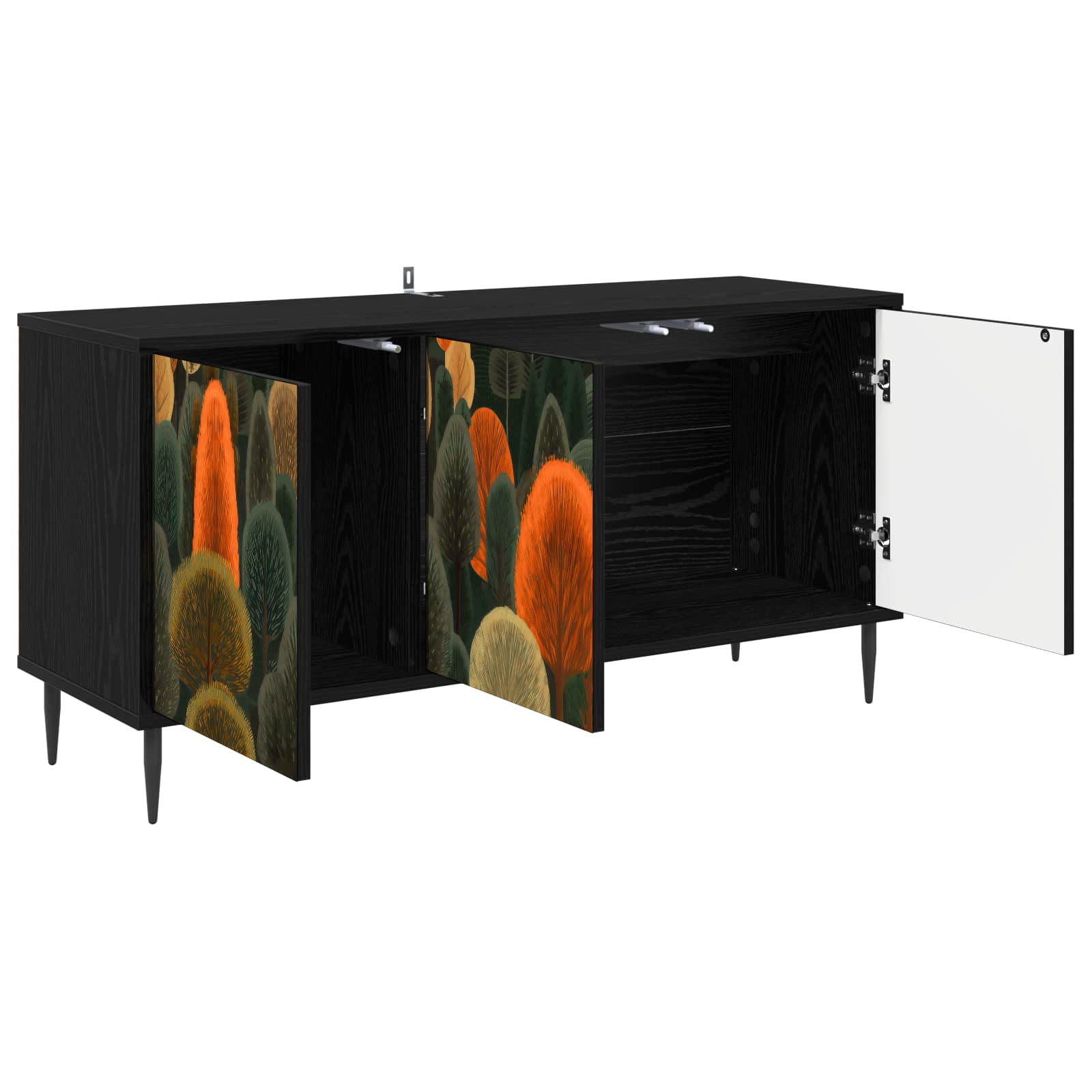 Ντουλάπι TV ZAANDAM 102 x 33 x 51 εκ Μαύρη Δρυς - Pakobazaar