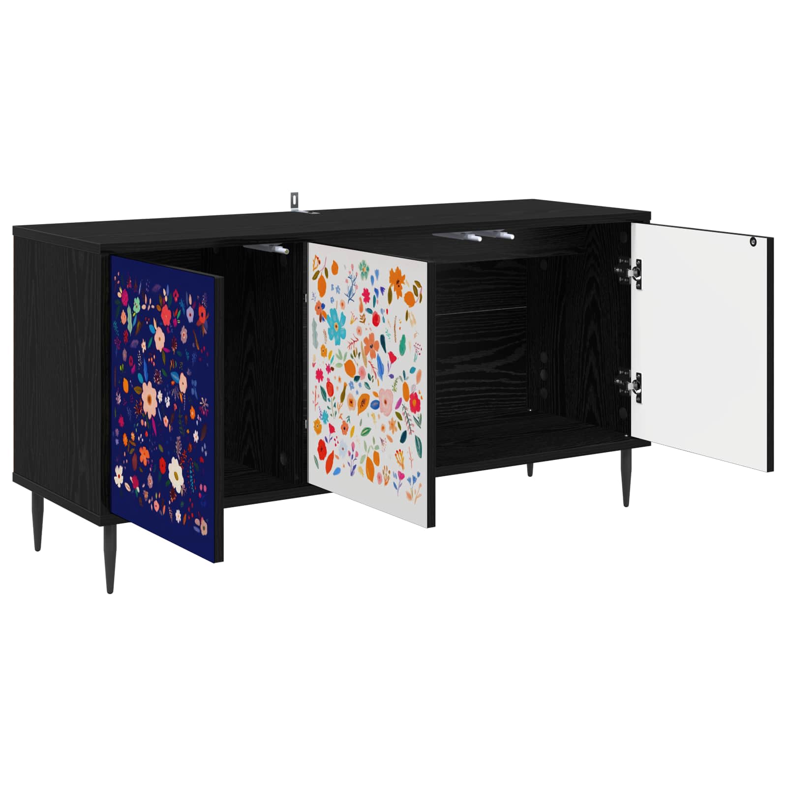 Ντουλάπι TV MAINZ 102 x 33 x 51 εκ Μαύρη Δρυς - Pakobazaar