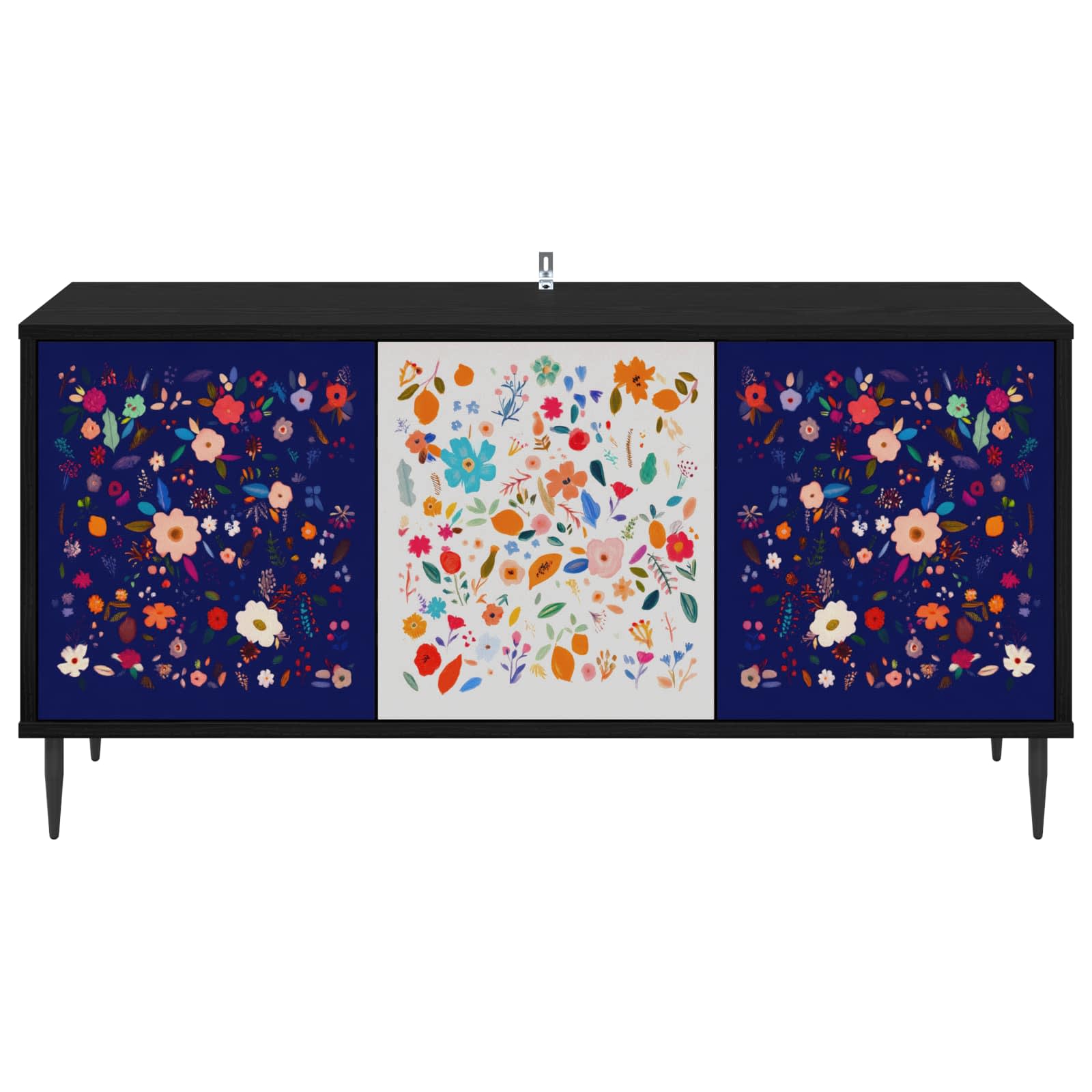 Ντουλάπι TV MAINZ 102 x 33 x 51 εκ Μαύρη Δρυς - Pakobazaar