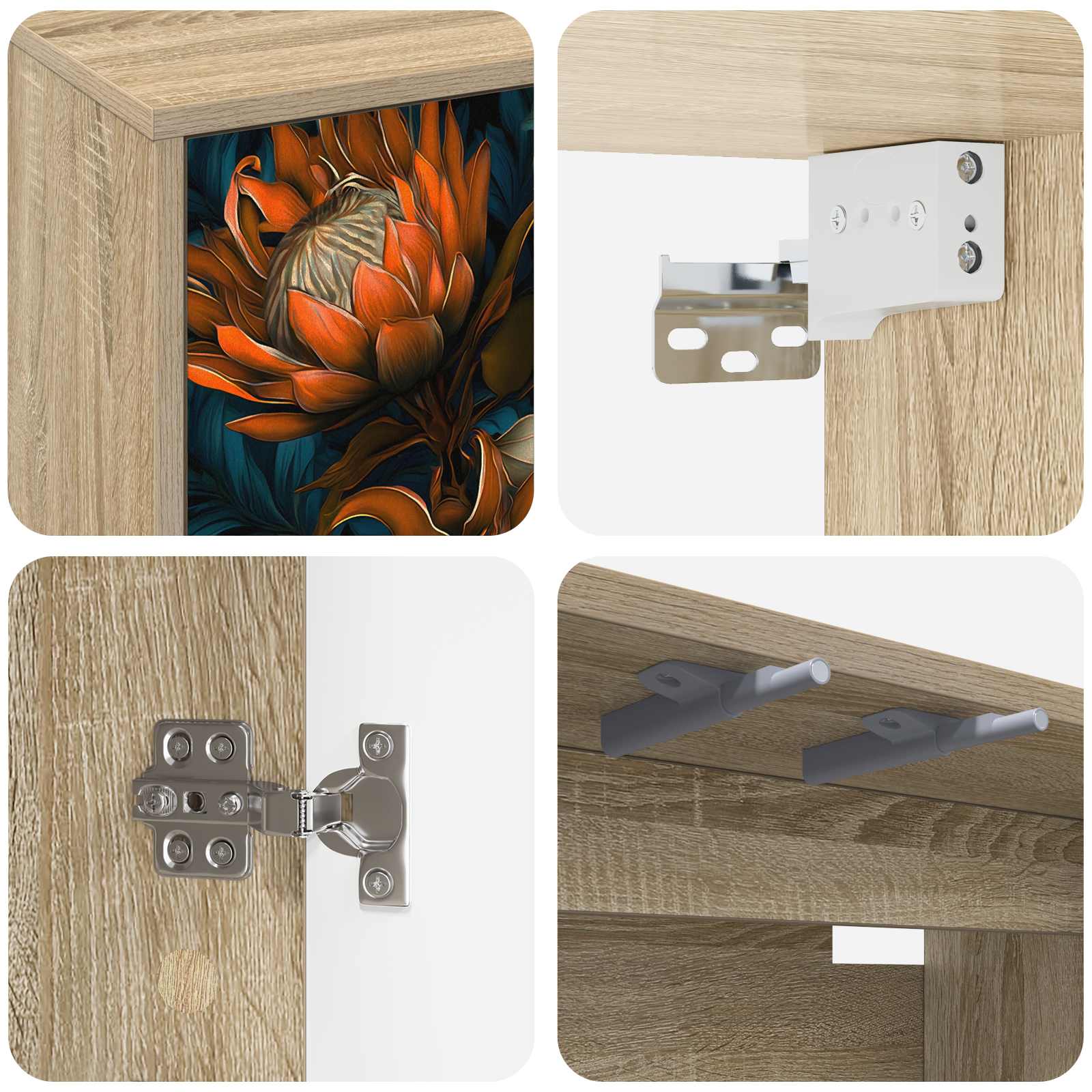 Κρεμαστός θρανίο τηλεόρασης LOCHEM 69 x 33 x 40 εκ Sonoma Δρυς - Pakobazaar