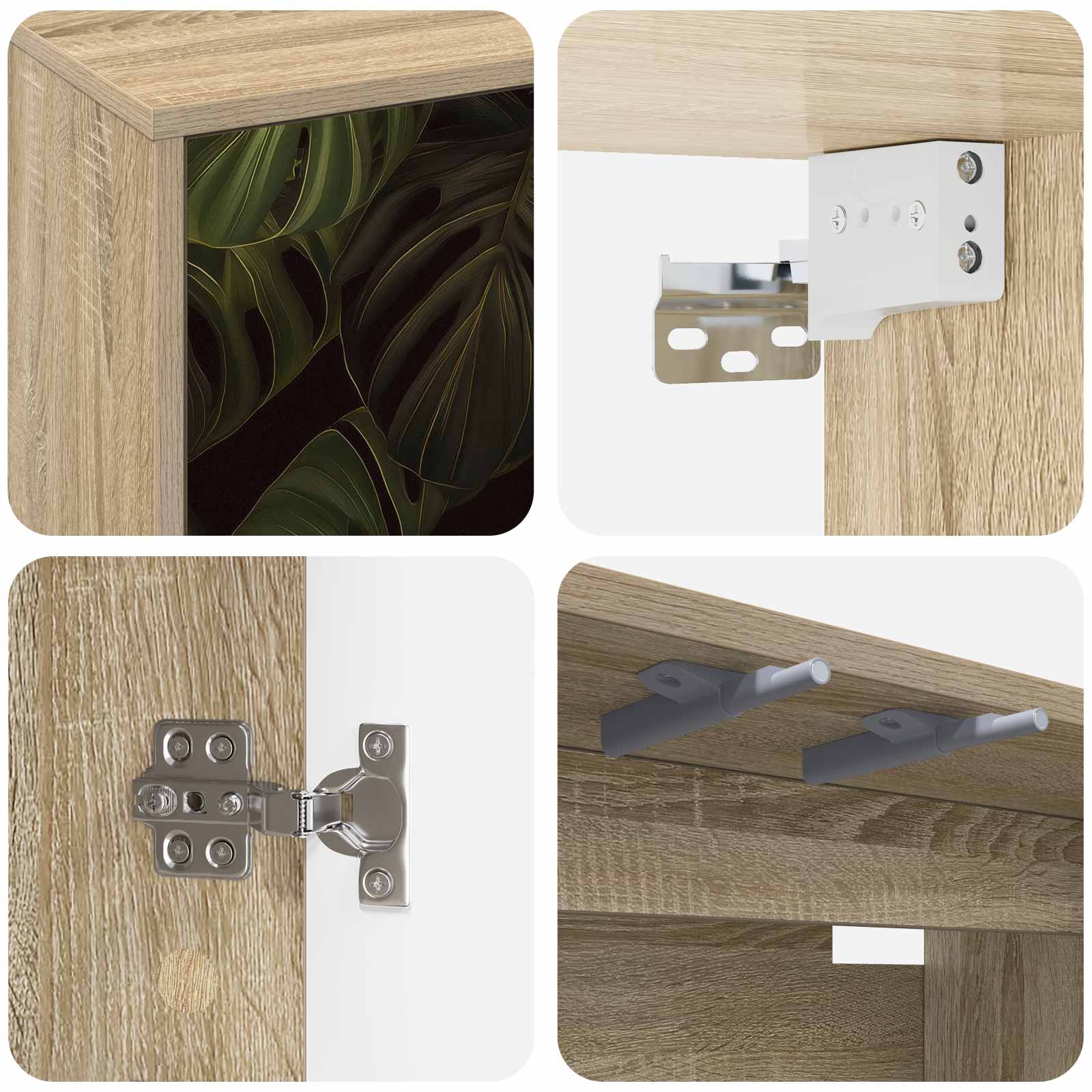Κρεμαστός θρανίο τηλεόρασης ELBURG 69 x 33 x 40 εκ Sonoma Δρυς
