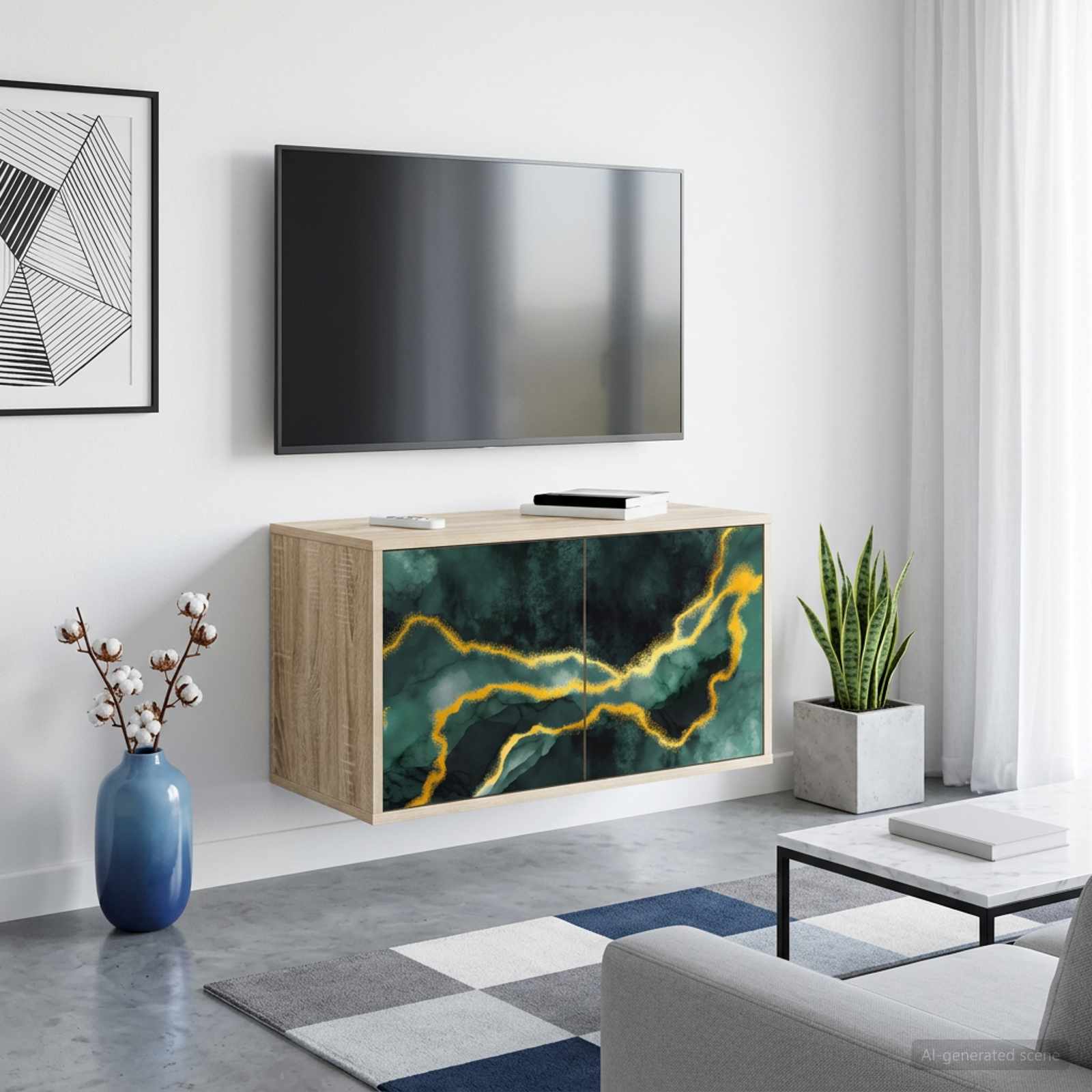 Κρεμαστός θρανίο τηλεόρασης WIJHE 69 x 33 x 40 εκ Sonoma Δρυς - Pakobazaar