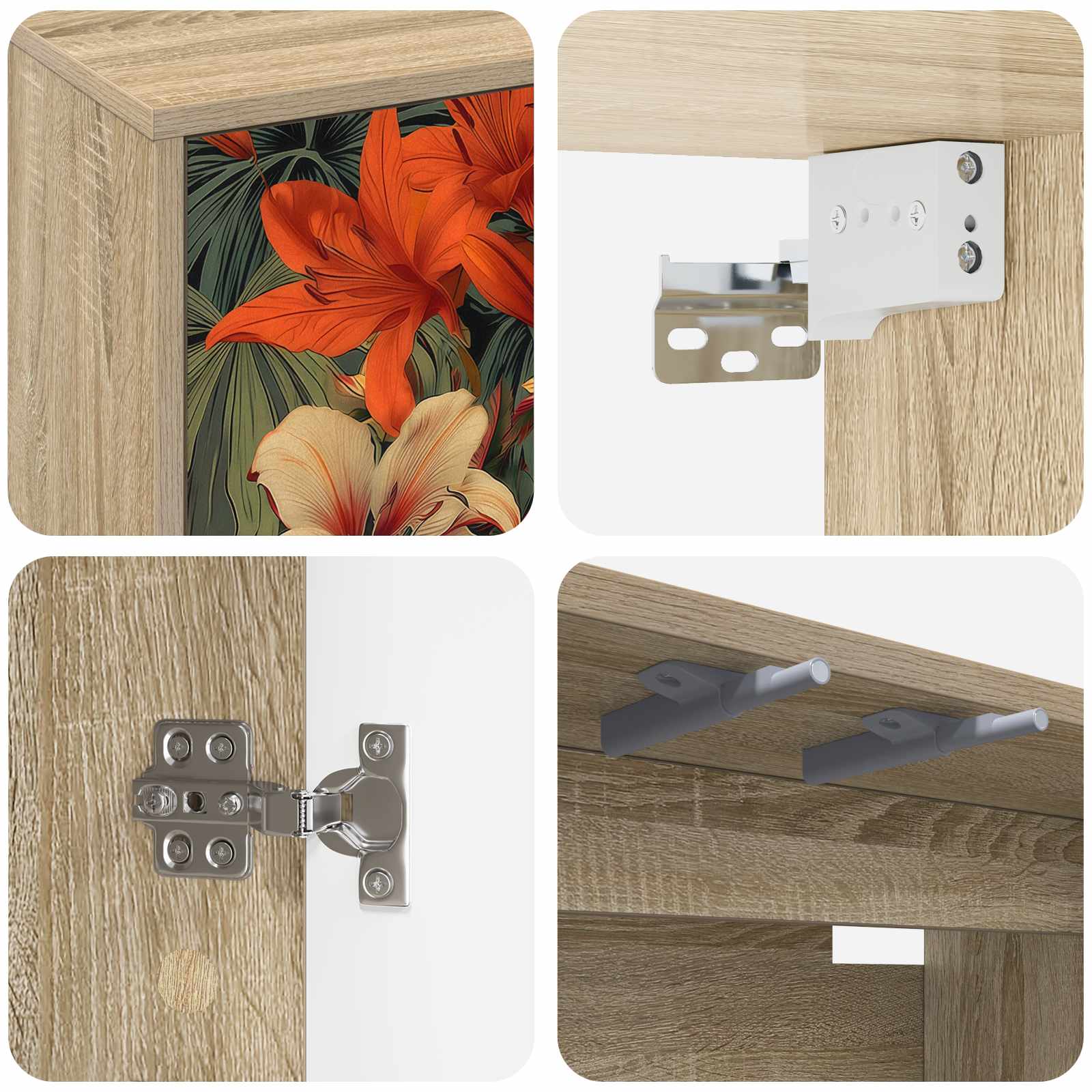 Κρεμαστός θρανίο τηλεόρασης GENNEP 69 x 33 x 40 εκ Sonoma Δρυς - Pakobazaar