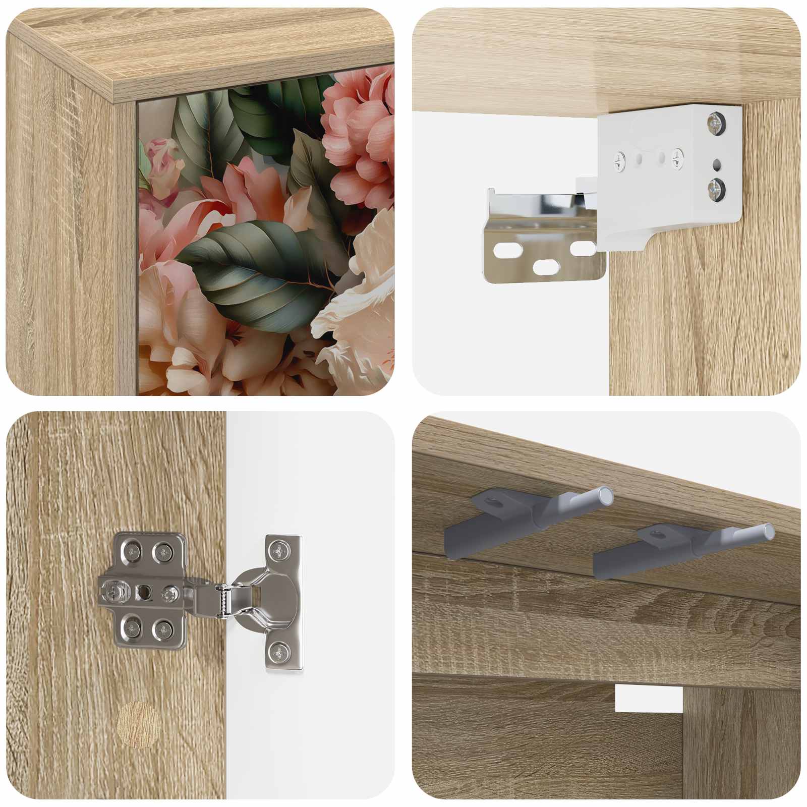 Κρεμαστός θρανίο τηλεόρασης BORNE 69 x 33 x 40 εκ Sonoma Δρυς