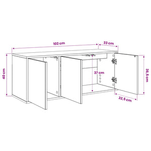 Κρεμαστός θρανίο τηλεόρασης RHENEN 102 x 33 x 40 εκ. Μαύρη Δρυς