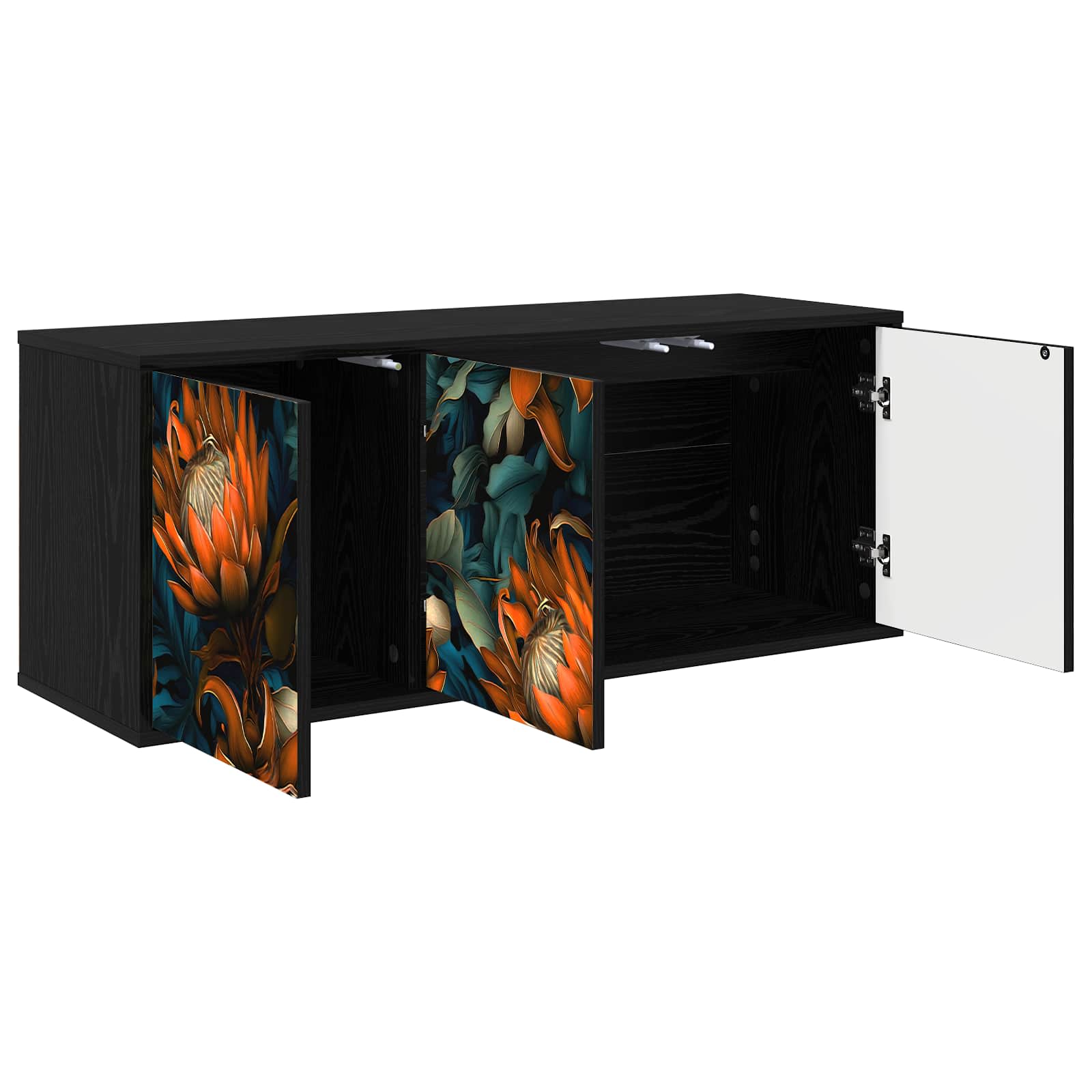 Κρεμαστός θρανίο τηλεόρασης LOCHEM 102 x 33 x 40 εκ. Μαύρη Δρυς - Pakobazaar