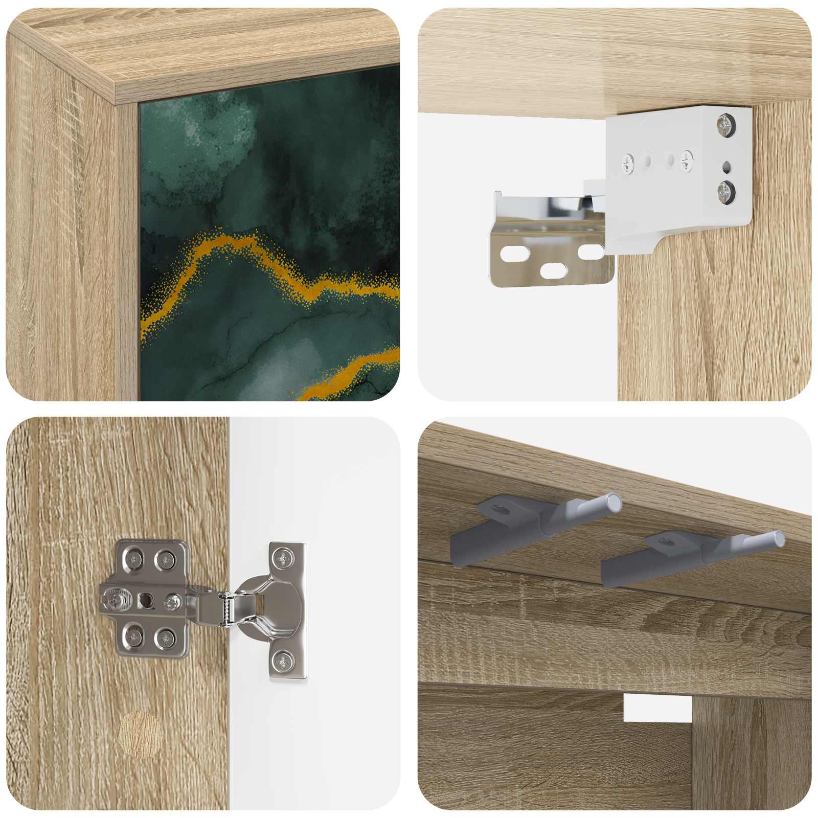 Κρεμαστός θρανίο τηλεόρασης WIJHE 102 x 33 x 40 εκ. Sonoma Δρυς - Pakobazaar