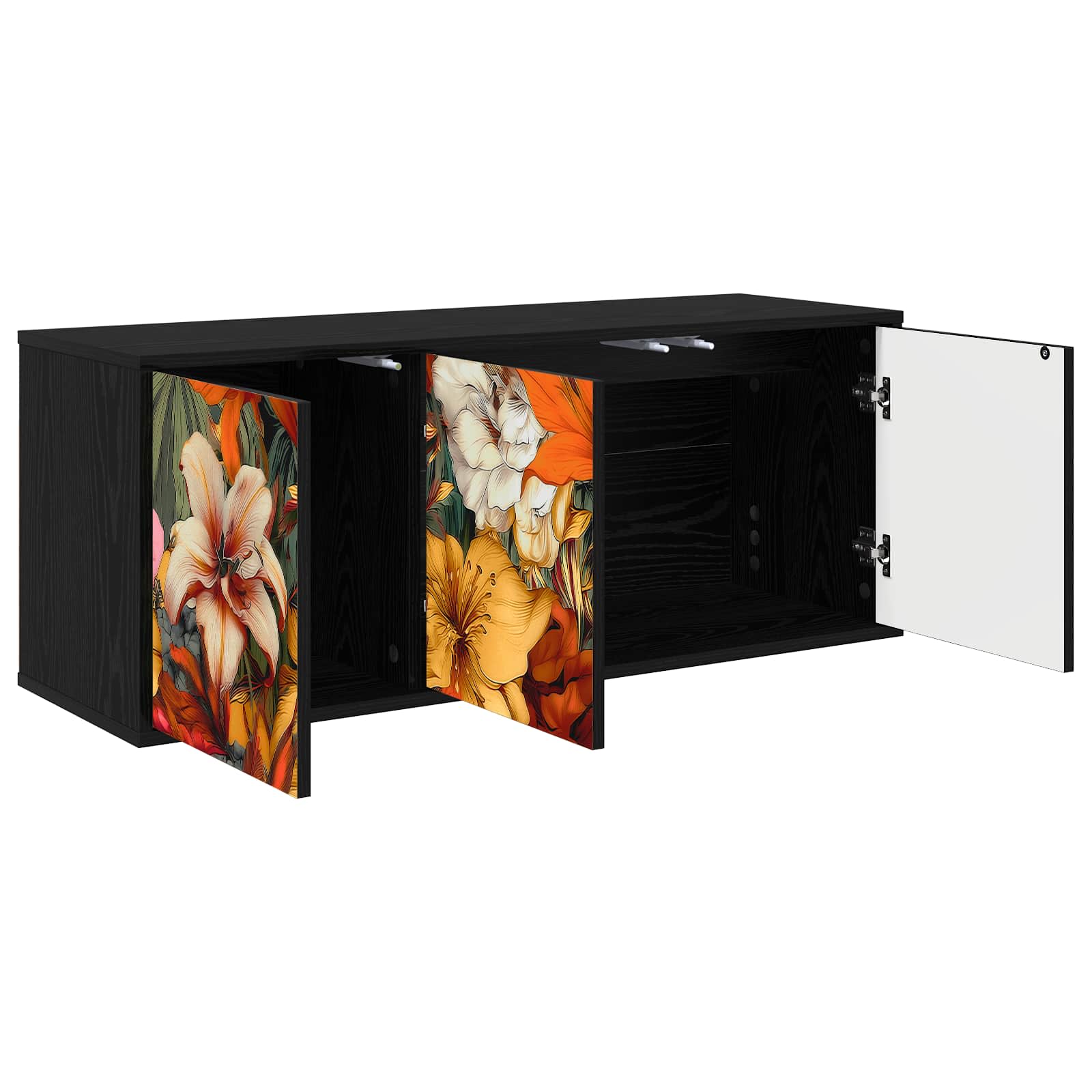 Κρεμαστός θρανίο τηλεόρασης GENNEP 102 x 33 x 40 εκ. Μαύρη Δρυς - Pakobazaar