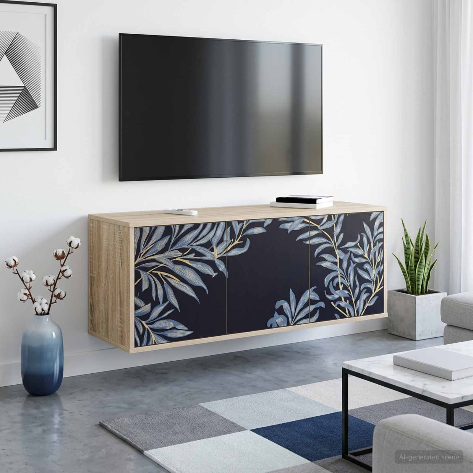 Κρεμαστός θρανίο τηλεόρασης DOKKUM 102 x 33 x 40 εκ.