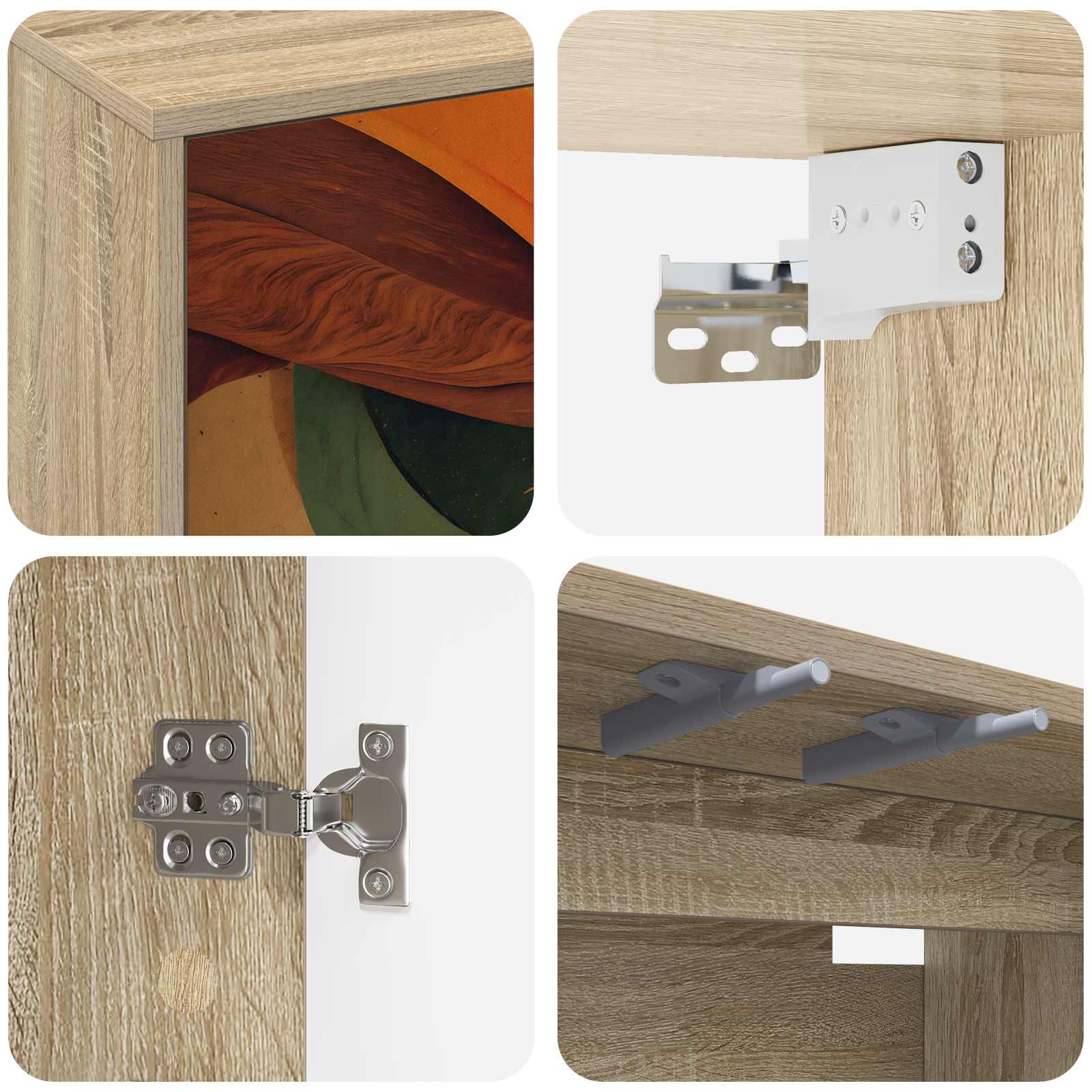 Κρεμαστός θρανίο τηλεόρασης BONN 102 x 33 x 40 εκ. Sonoma Δρυς - Pakobazaar