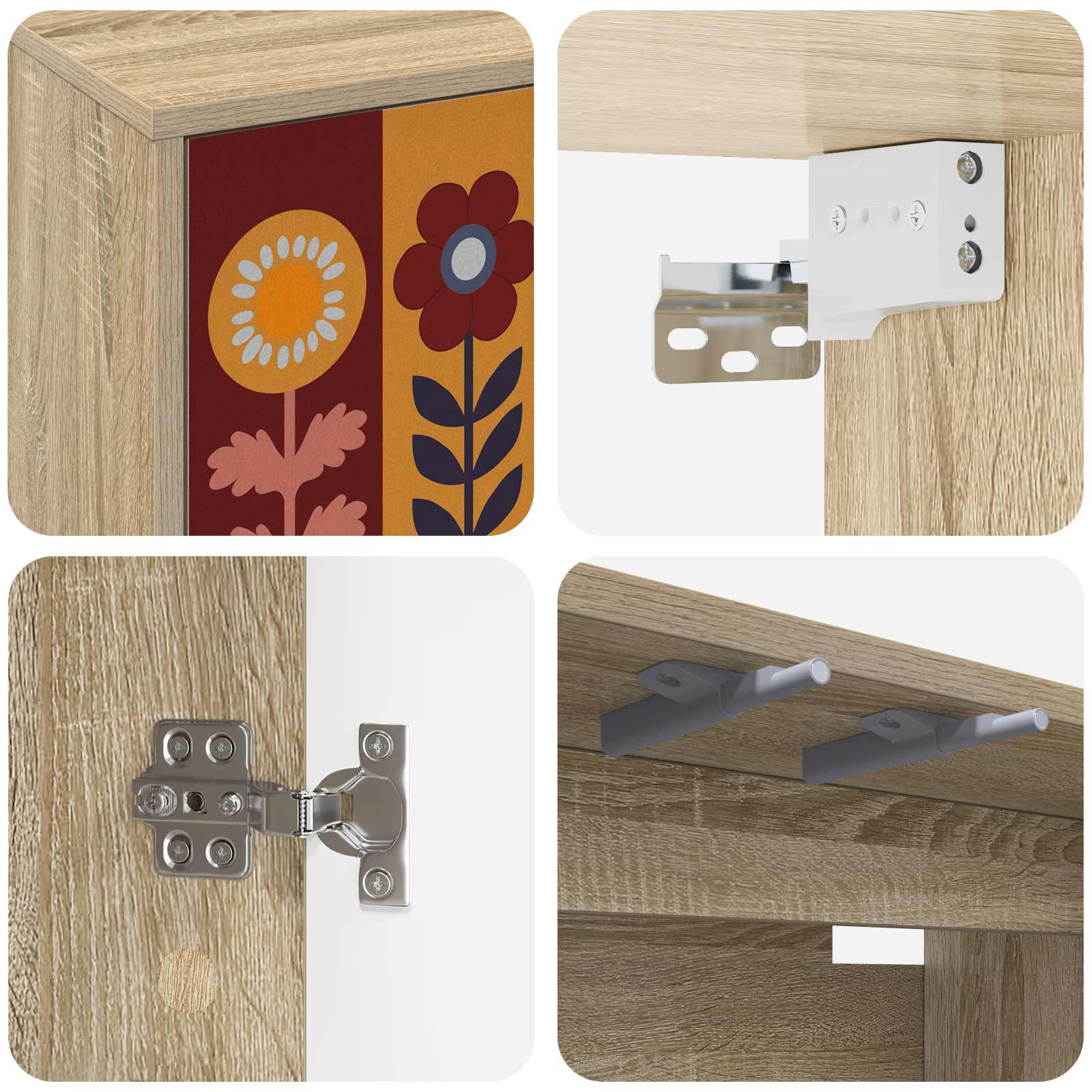 Κρεμαστός θρανίο τηλεόρασης ESSEN 102 x 33 x 40 εκ. Sonoma Δρυς - Pakobazaar