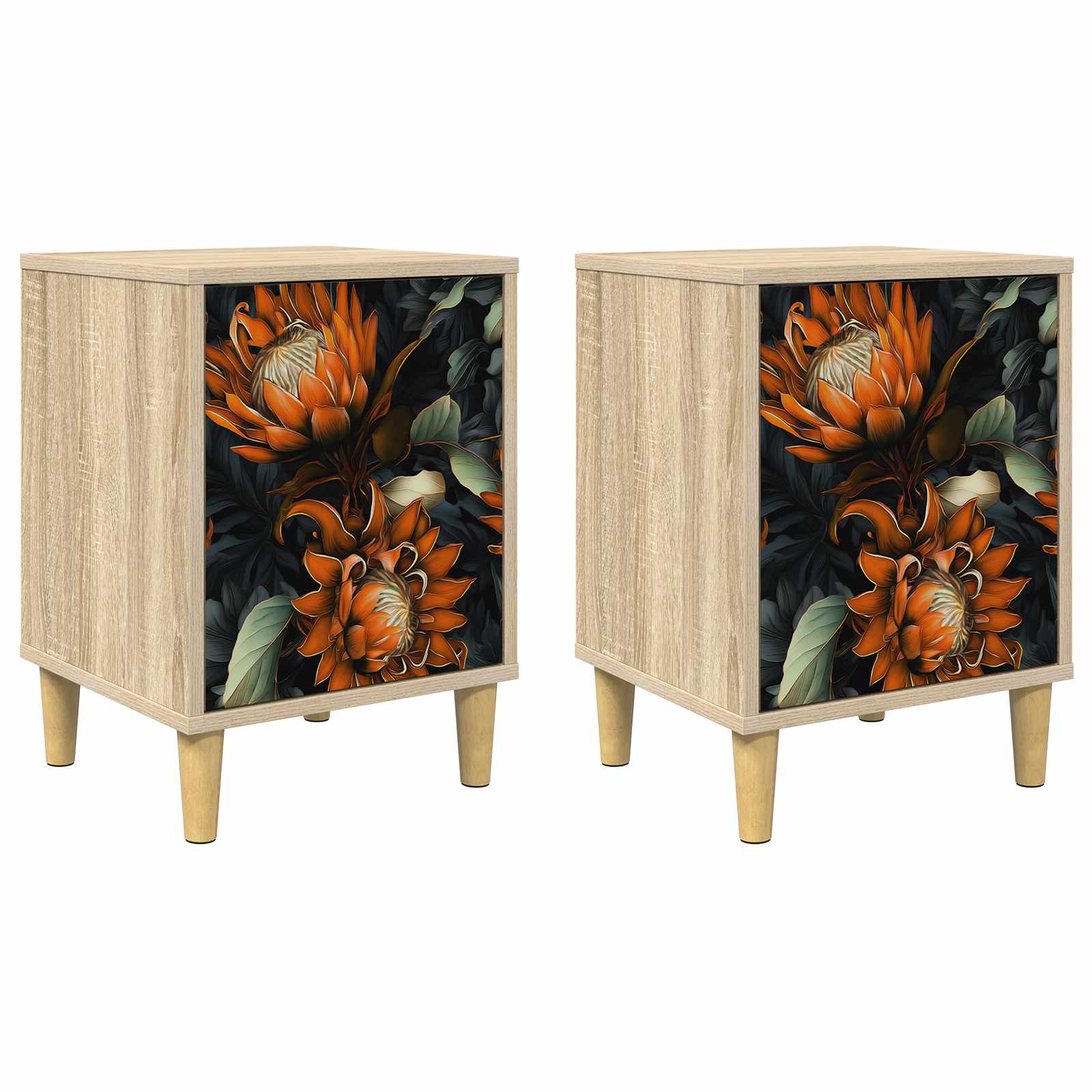 Κομοδίνο LOCHEM 2 τμχ. Sonoma Δρυς 36 x 33 x 50 εκ.