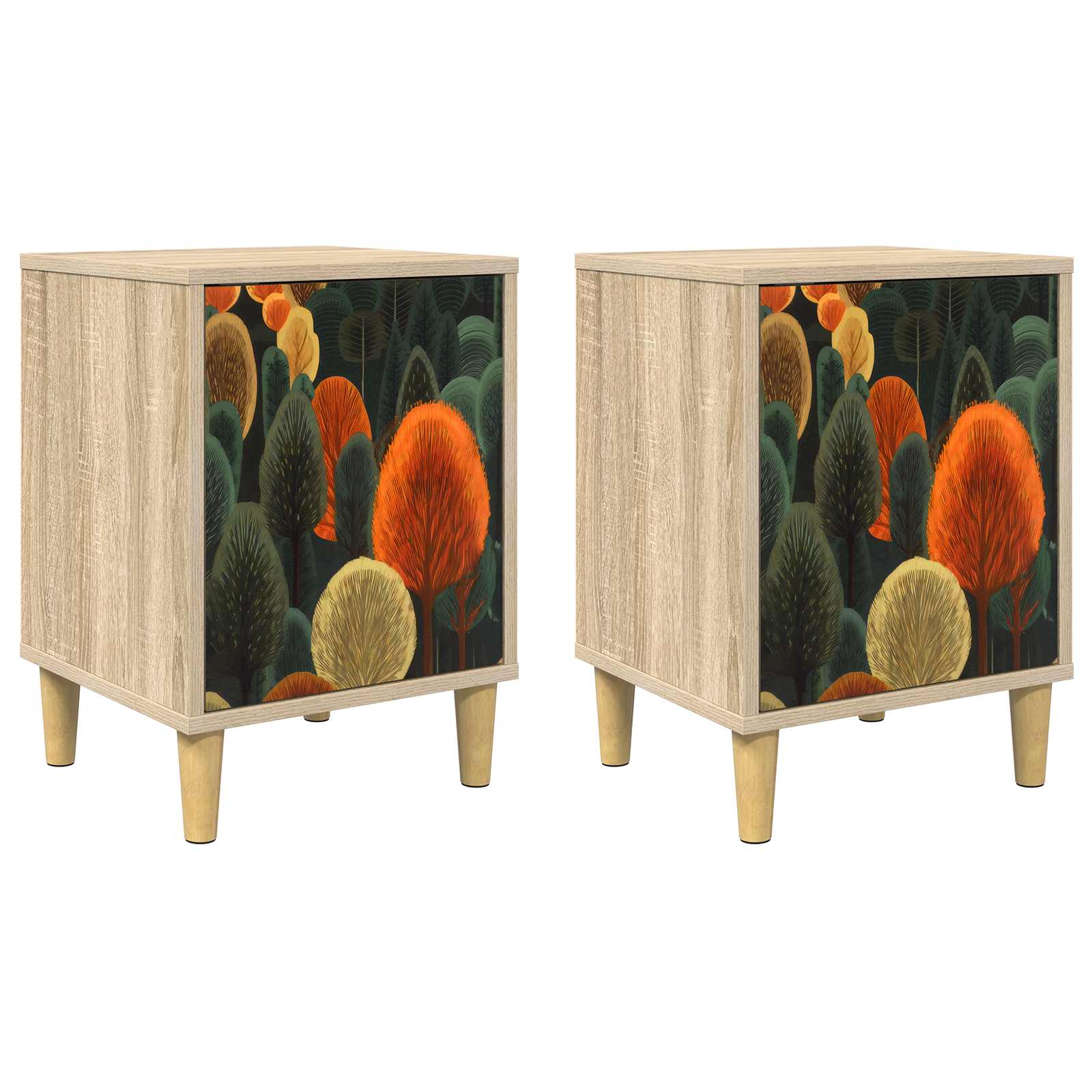 Κομοδίνο ZAANDAM 2 τμχ. Sonoma Δρυς 36 x 33 x 50 εκ. - Pakobazaar