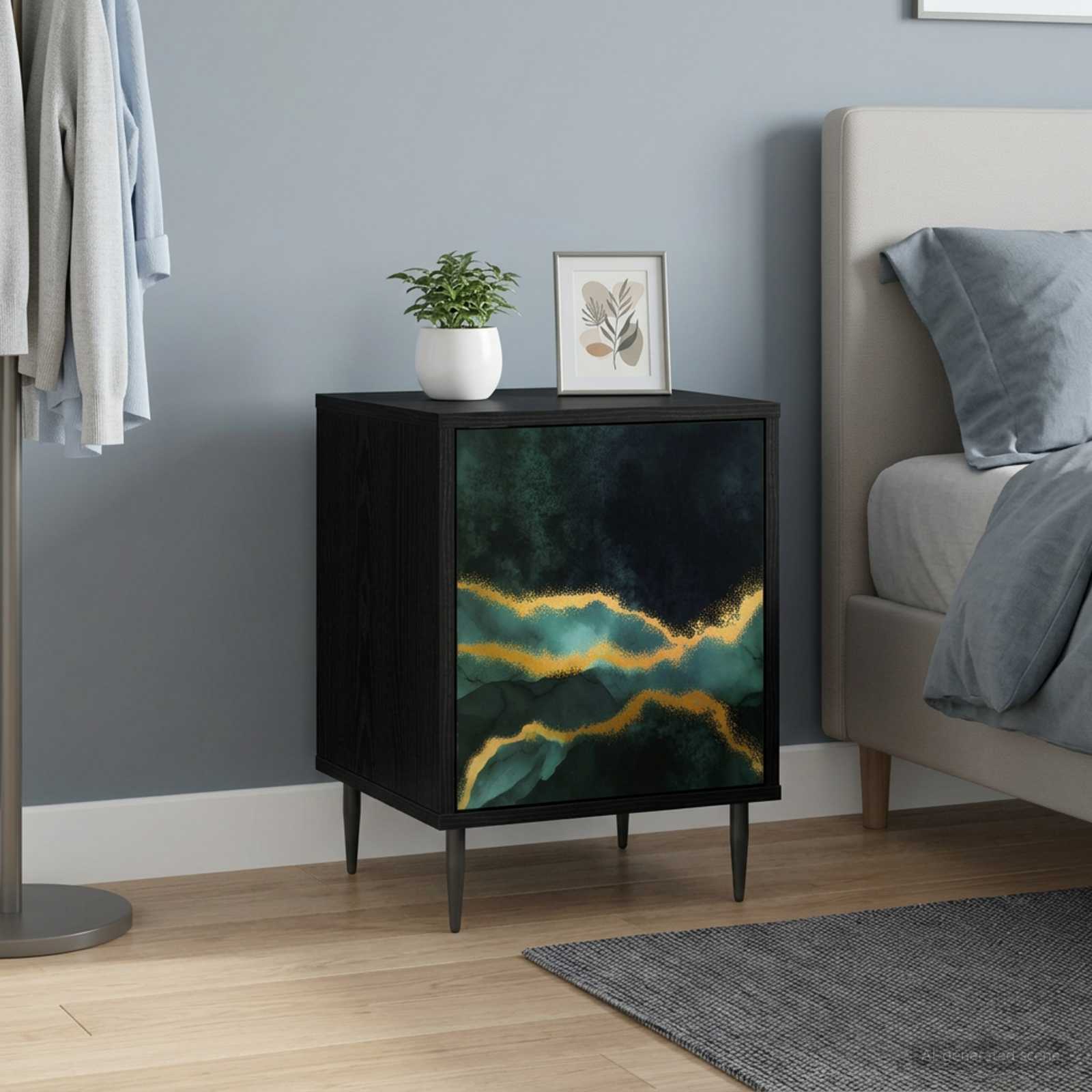 Κομοδίνο WIJHE 2 τμχ. Μαύρη Δρυς 36 x 33 x 51 εκ.