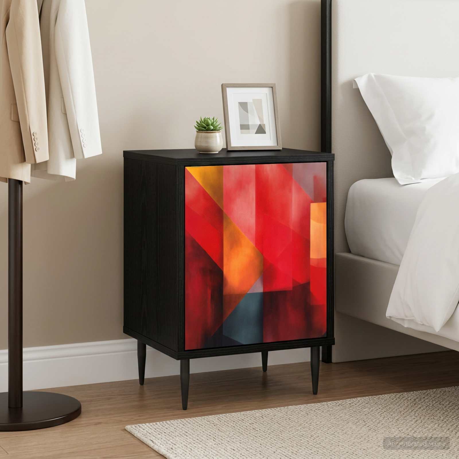 Κομοδίνο HEESCH Μαύρη Δρυς 36 x 33 x 51 εκ. Επεξεργασμένο Ξύλο