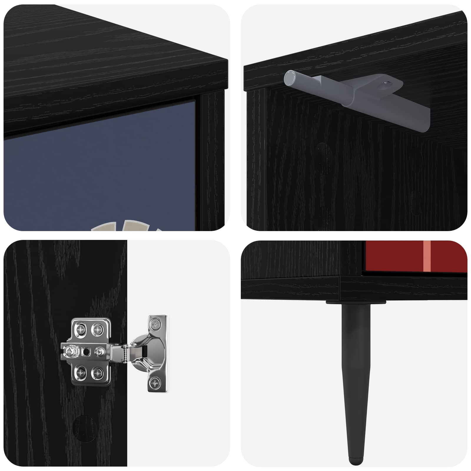 Κομοδίνο ESSEN Μαύρη Δρυς 36 x 33 x 51 εκ. Επεξεργασμένο Ξύλο