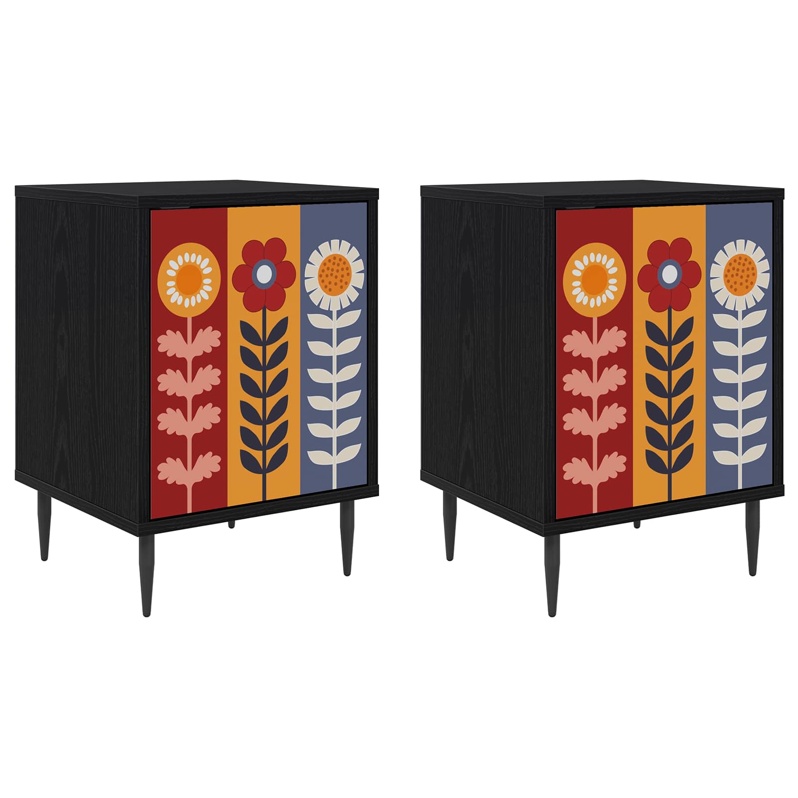 Κομοδίνο ESSEN 2 τμχ. Μαύρη Δρυς 36 x 33 x 51 εκ.