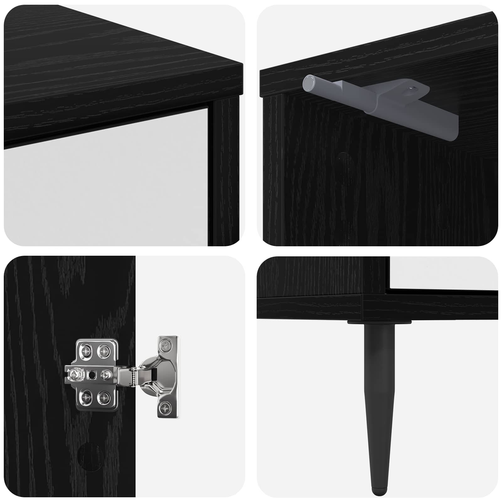 Κομοδίνο HANAU 2 τμχ. Μαύρη Δρυς 36 x 33 x 51 εκ. - Pakobazaar