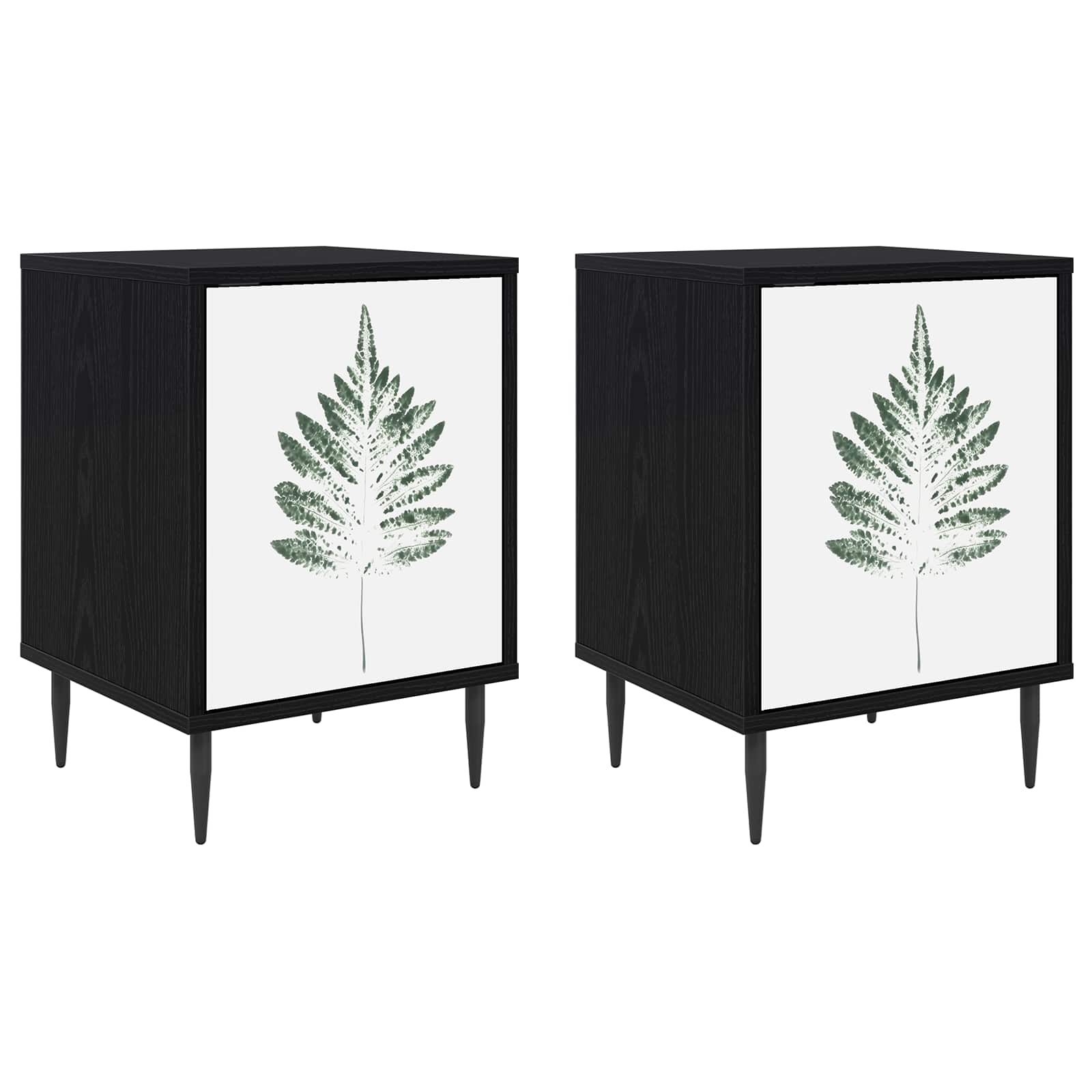 Κομοδίνο HANAU 2 τμχ. Μαύρη Δρυς 36 x 33 x 51 εκ. - Pakobazaar