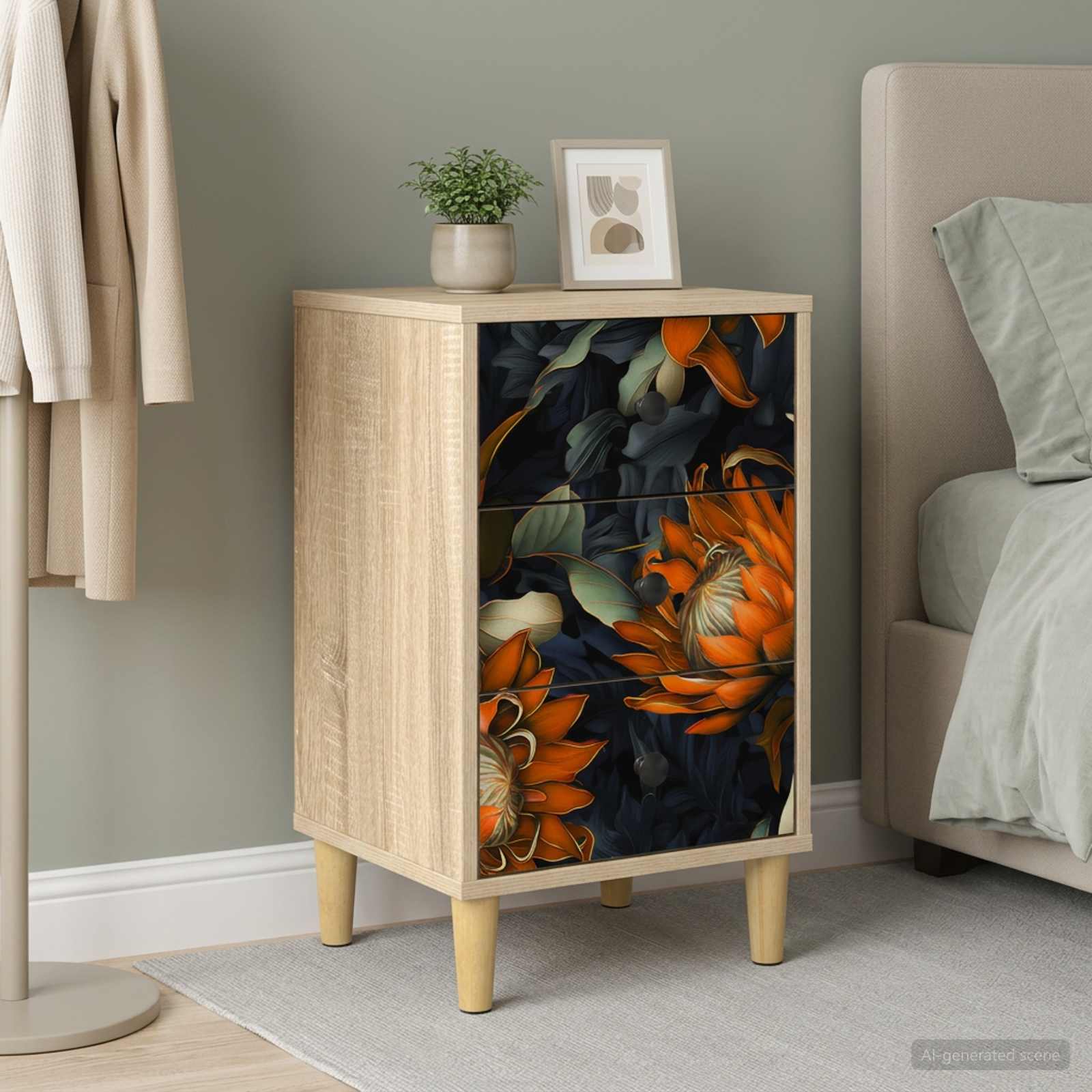 Κομοδίνο LOCHEM Sonoma Δρυς 36 x 33 x 60 εκ Επεξεργασμένο Ξύλο