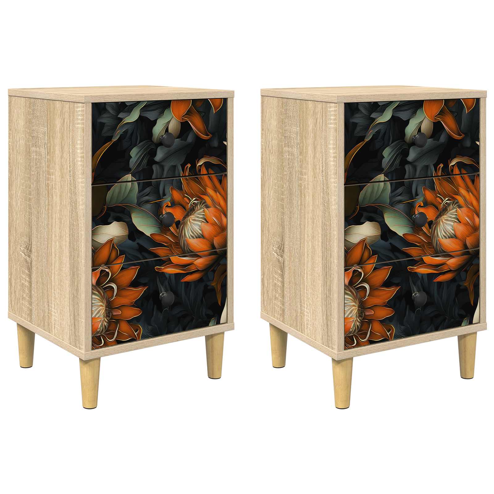 Κομοδίνο LOCHEM 2 τμχ. Sonoma Δρυς 36 x 33 x 60 εκ