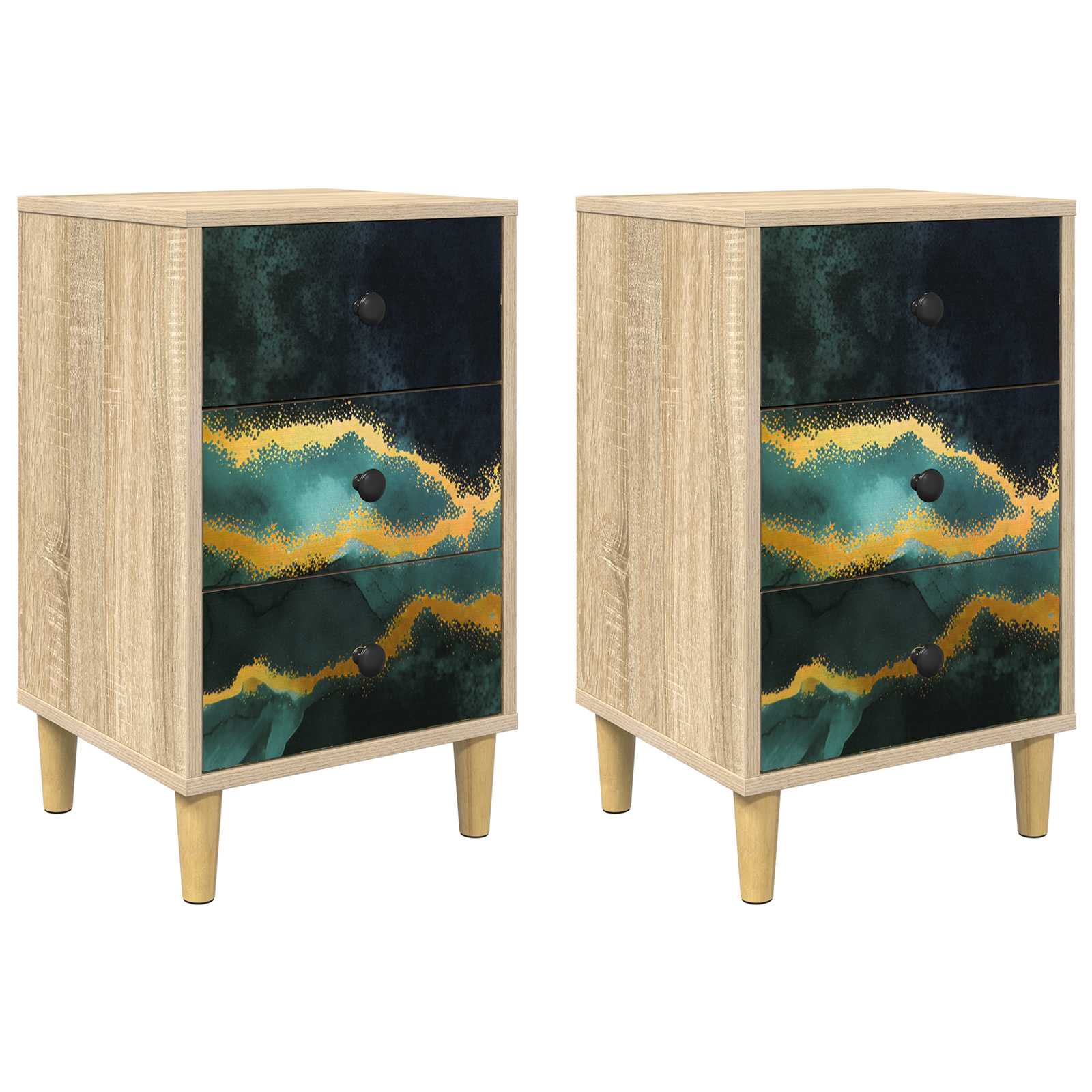 Κομοδίνο WIJHE 2 τμχ. Sonoma Δρυς 36 x 33 x 60 εκ