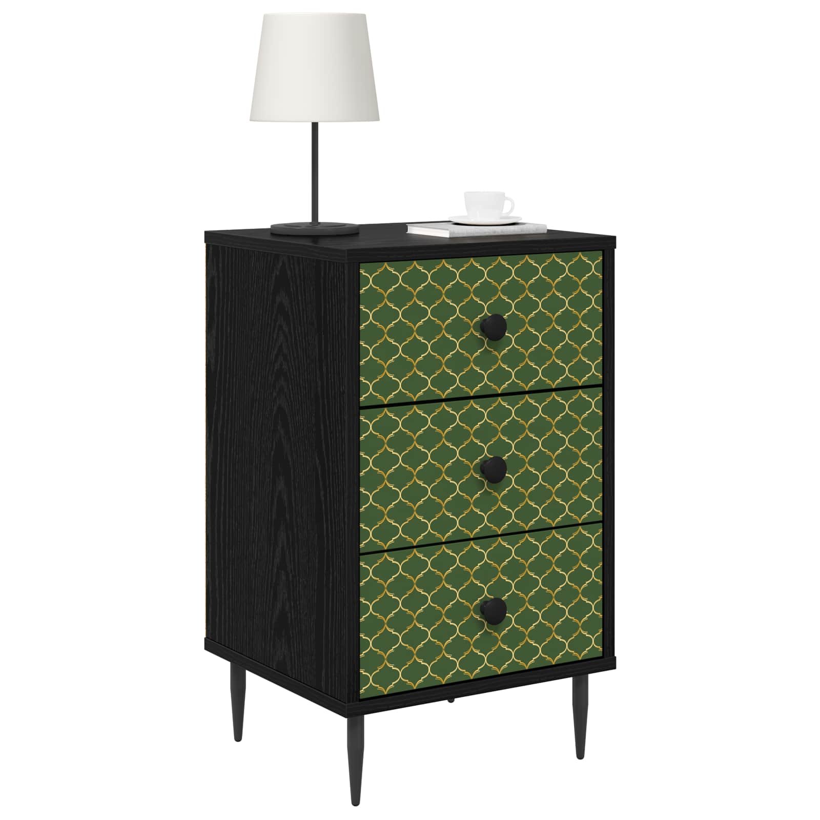Κομοδίνο GELEEN 2 τμχ. Μαύρη Δρυς 36 x 33 x 61 εκ. - Pakobazaar