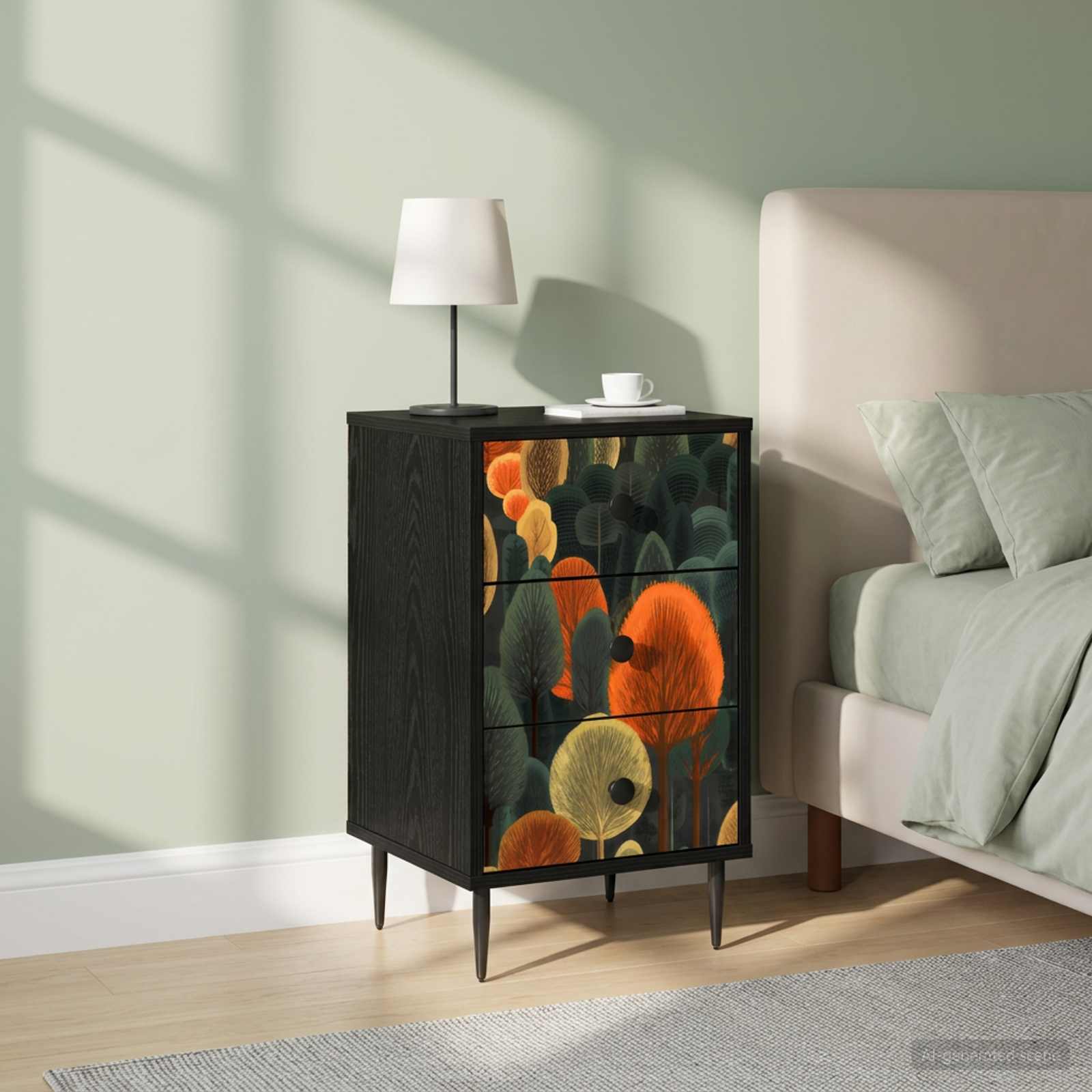 Κομοδίνο ZAANDAM 2 τμχ. Μαύρη Δρυς 36 x 33 x 61 εκ.