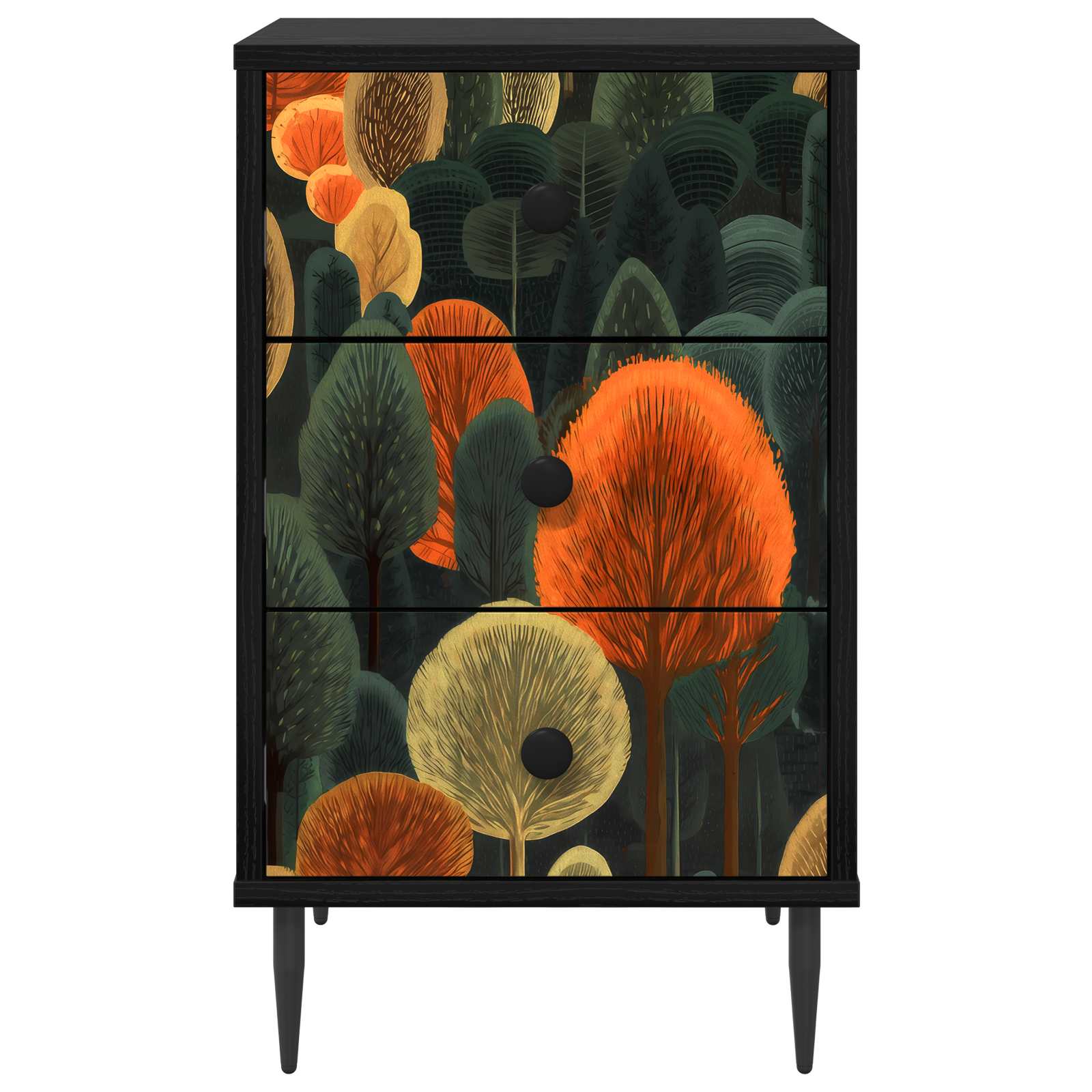 Κομοδίνο ZAANDAM 2 τμχ. Μαύρη Δρυς 36 x 33 x 61 εκ.