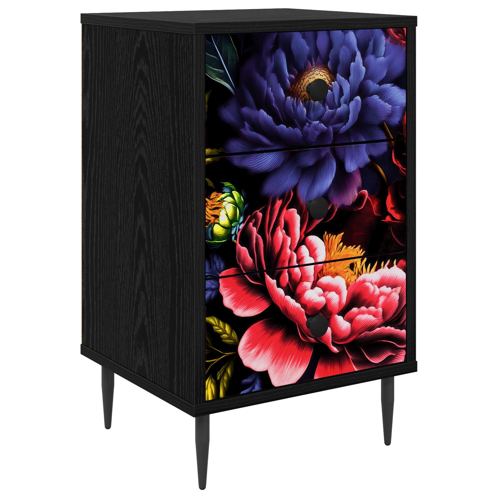 Κομοδίνο KIEL Μαύρη Δρυς 36 x 33 x 61 εκ. Επεξεργασμένο Ξύλο