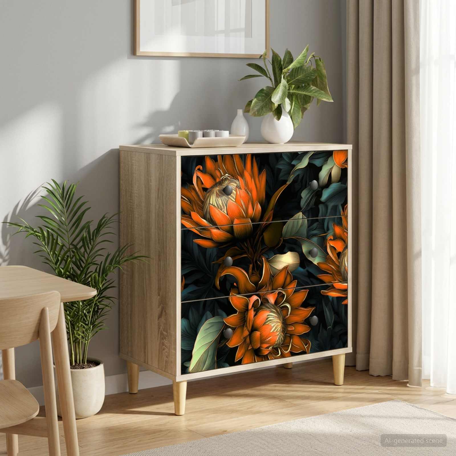 Κουτί με συρτάρια LOCHEM Πορτοκαλί εκτύπωση 66 x 36,5 x 75 εκ.