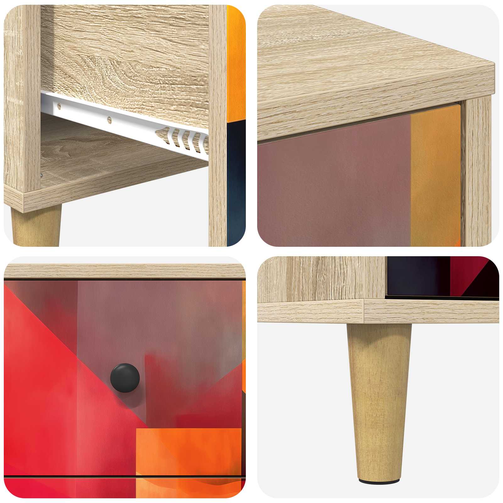 Κουτί με συρτάρια HEESCH Χρωματιστό σχέδιο 66 x 36,5 x 75 εκ. - Pakobazaar