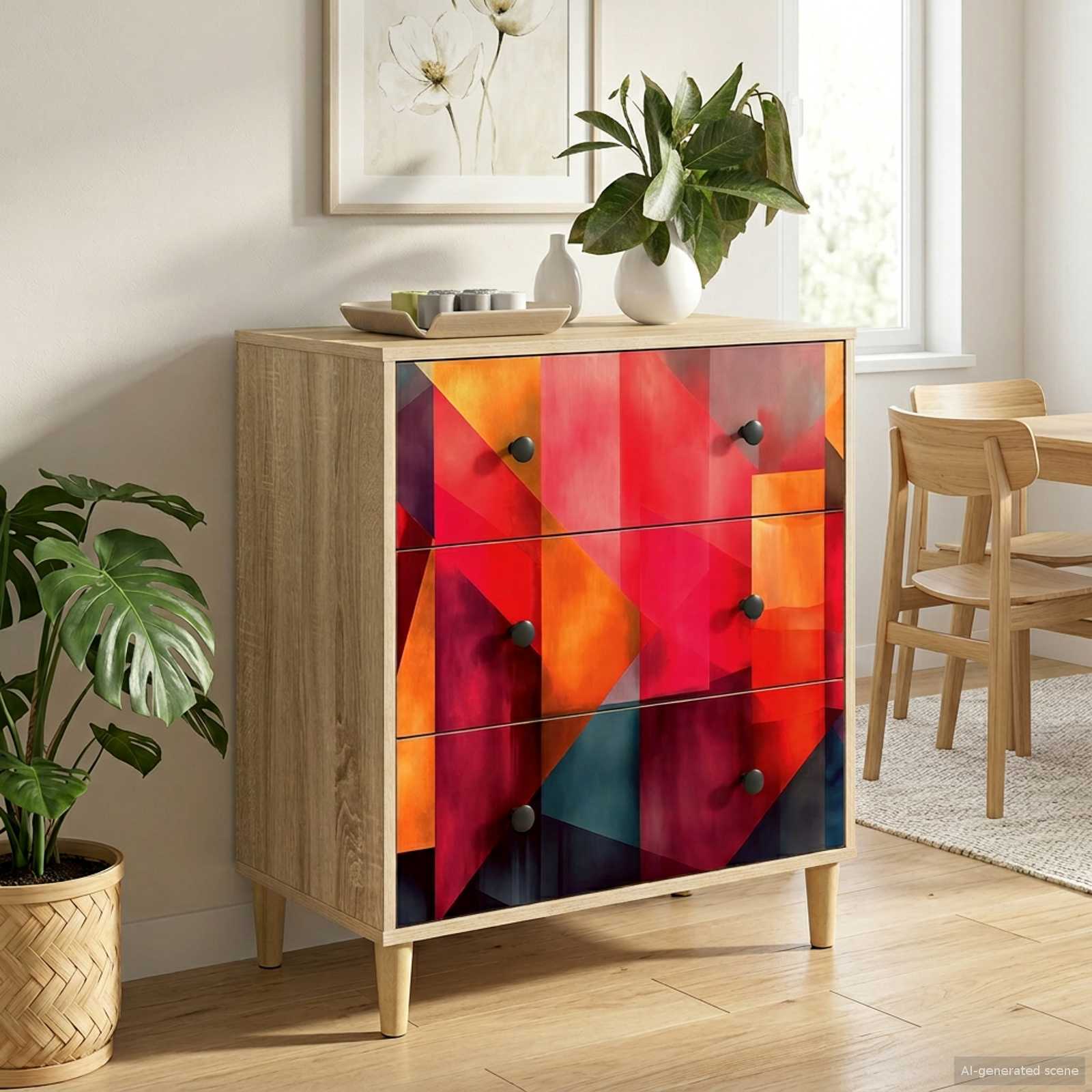 Κουτί με συρτάρια HEESCH Χρωματιστό σχέδιο 66 x 36,5 x 75 εκ. - Pakobazaar