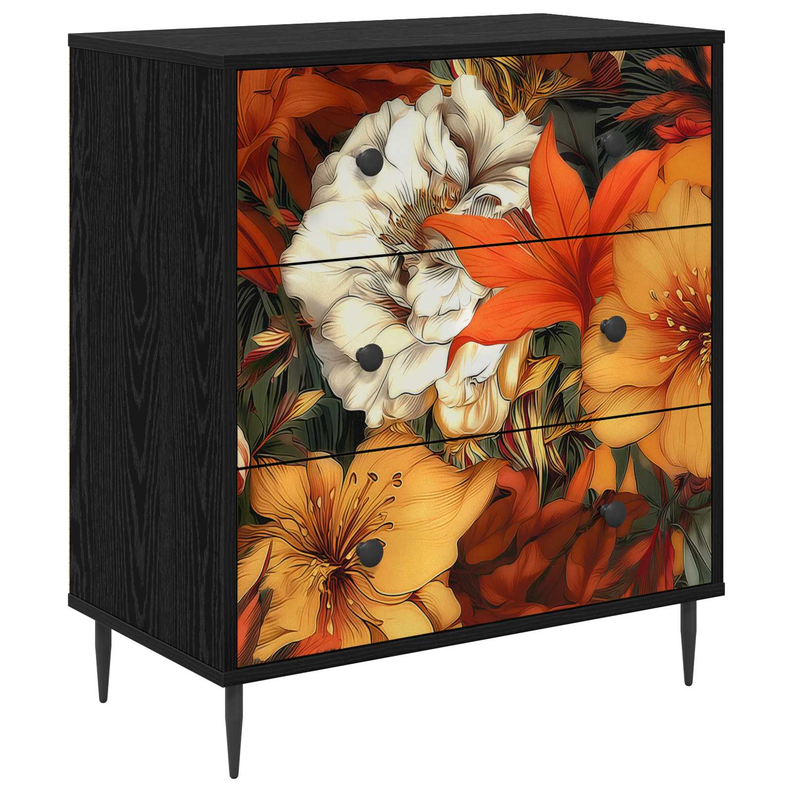 Κουτί με συρτάρια GENNEP Σχέδιο κρίνος 66 x 36,5 x 76 εκ. - Pakobazaar