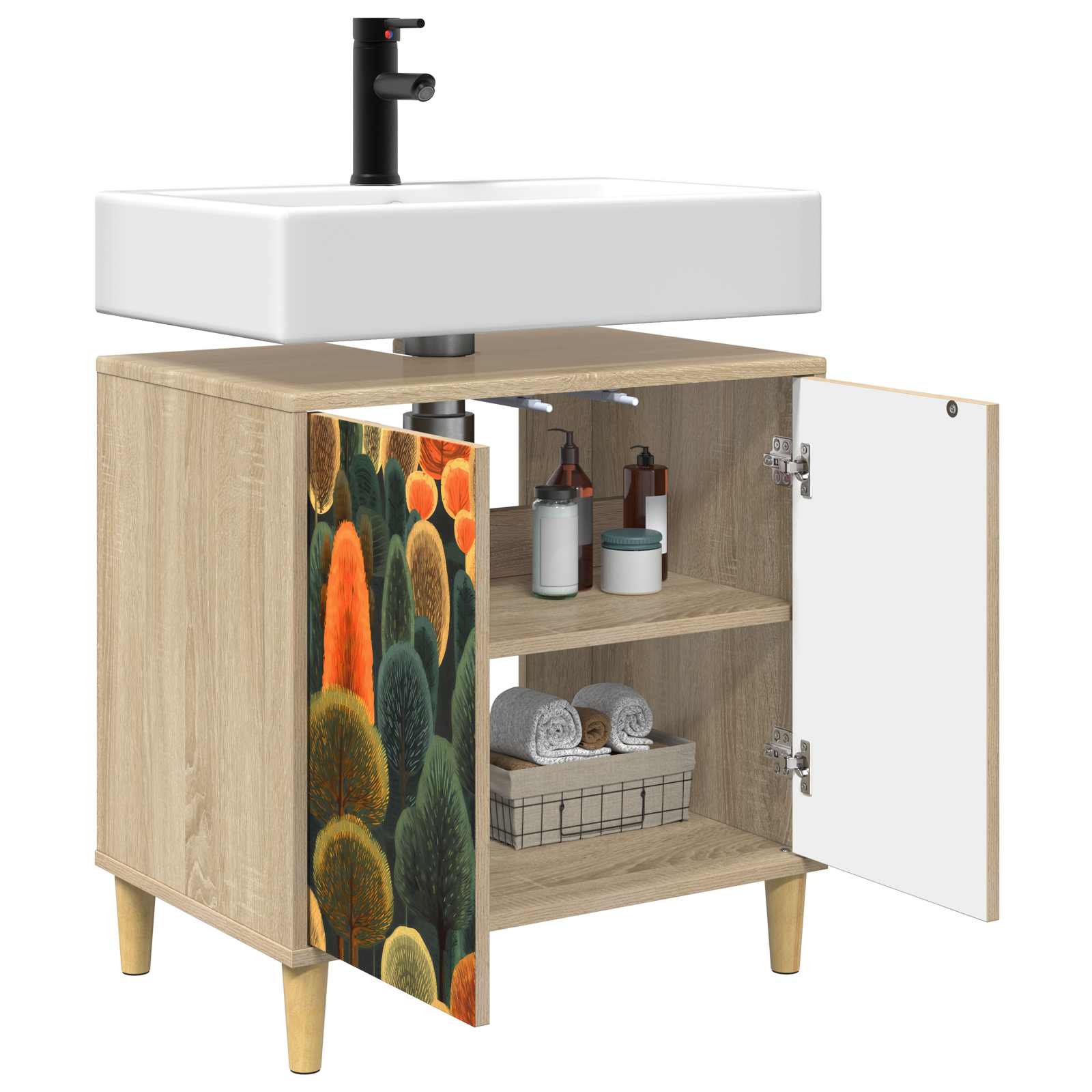 Ντουλάπι Μπάνιου ZAANDAM Sonoma 60 x 40 x 60 εκ - Pakobazaar