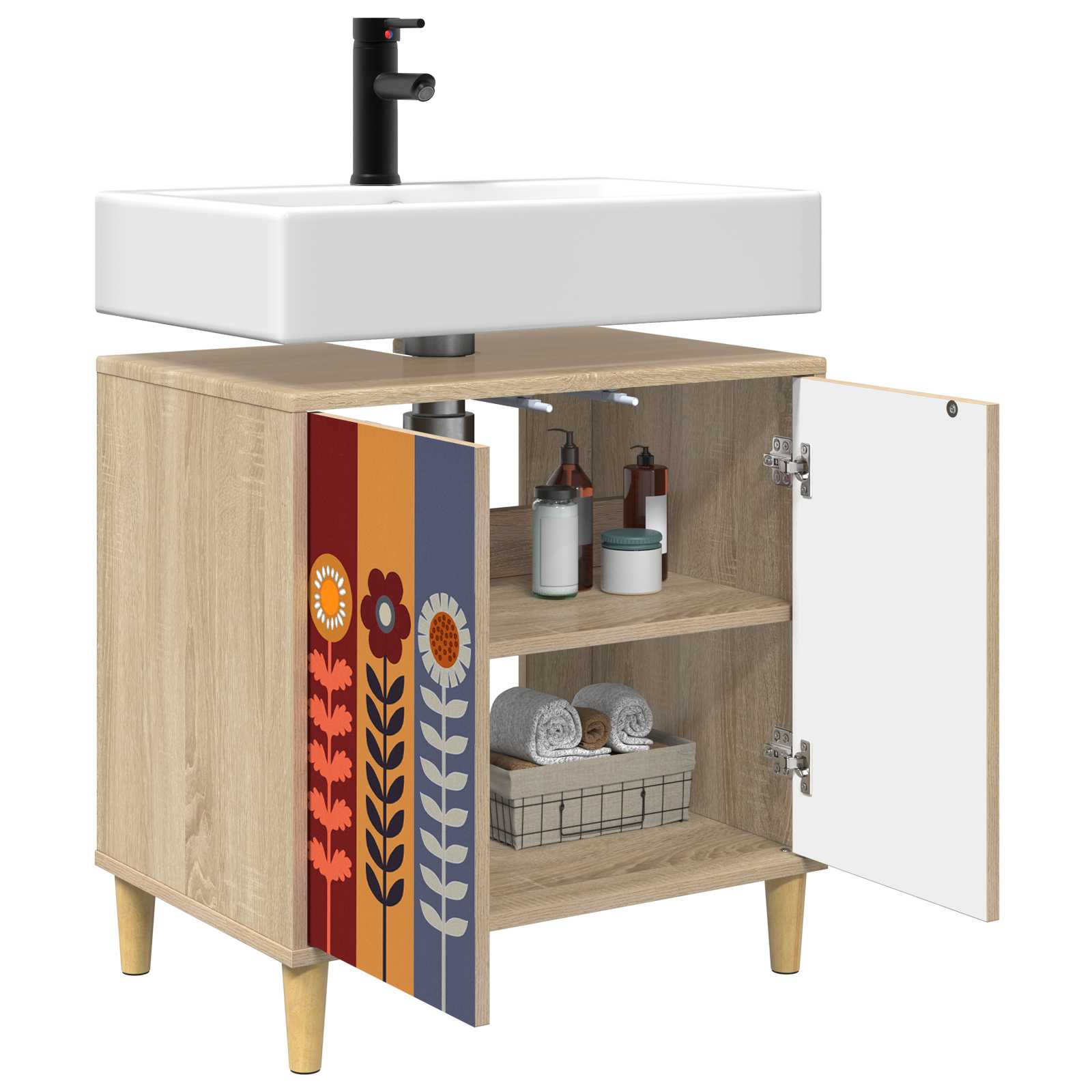 Ντουλάπι Μπάνιου ESSEN Sonoma 60 x 40 x 60 εκ - Pakobazaar
