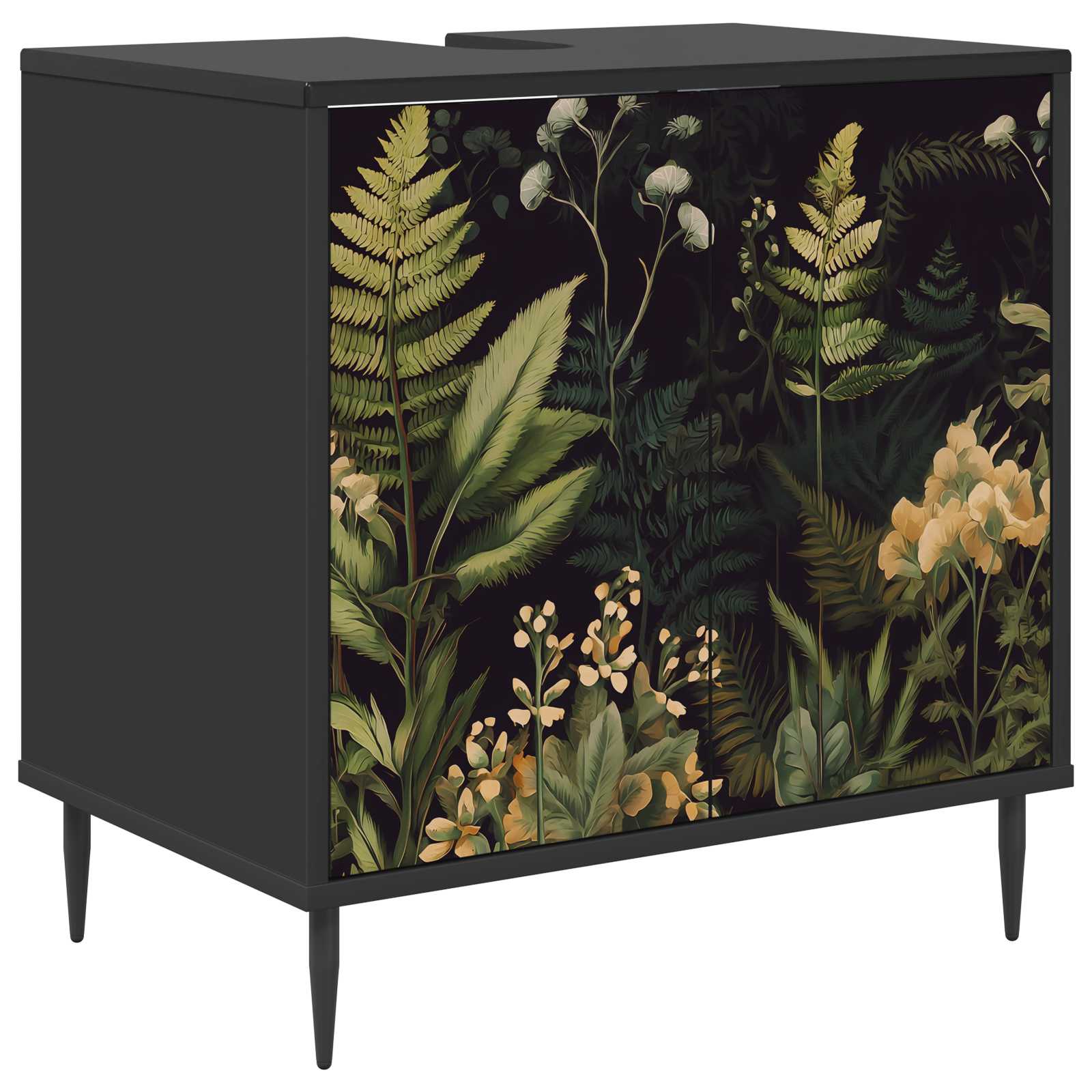 Ντουλάπι Μπάνιου RHENEN Μαύρη Δρυς 60 x 40 x 61 εκ - Pakobazaar