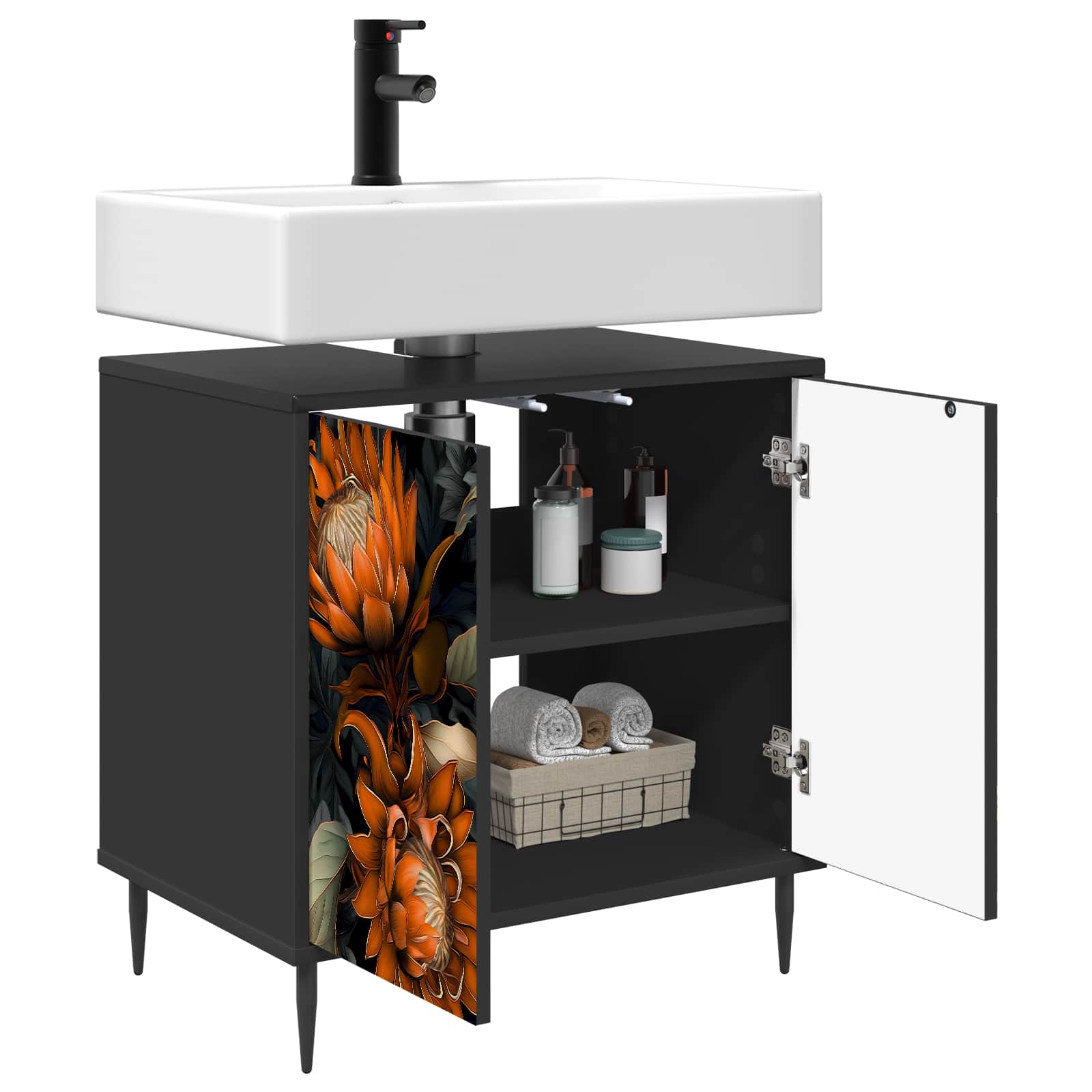 Ντουλάπι Μπάνιου LOCHEM Μαύρη Δρυς 60 x 40 x 61 εκ - Pakobazaar