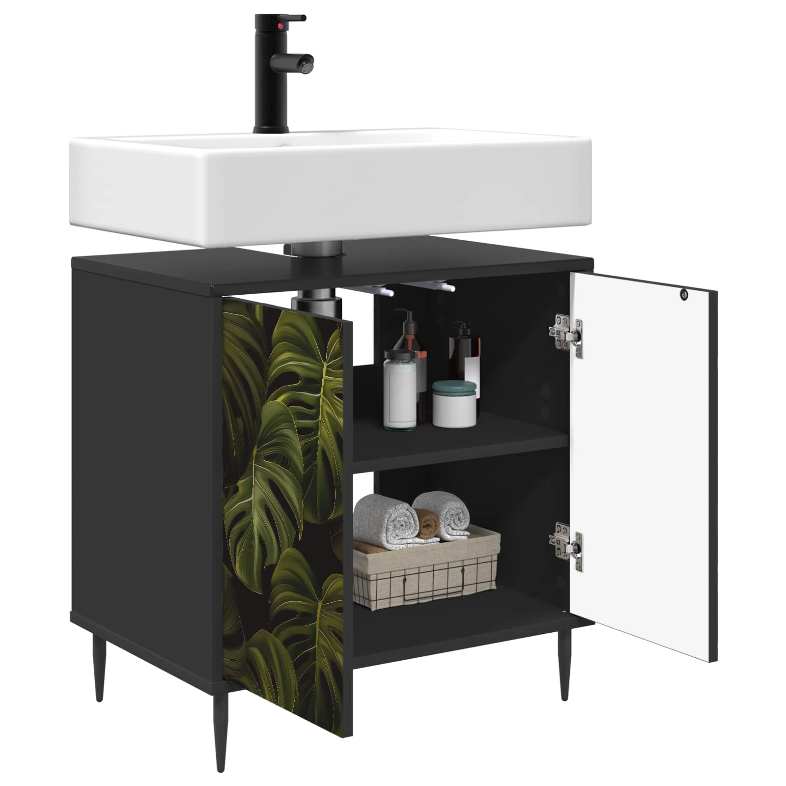 Ντουλάπι Μπάνιου ELBURG Μαύρη Δρυς 60 x 40 x 61 εκ - Pakobazaar