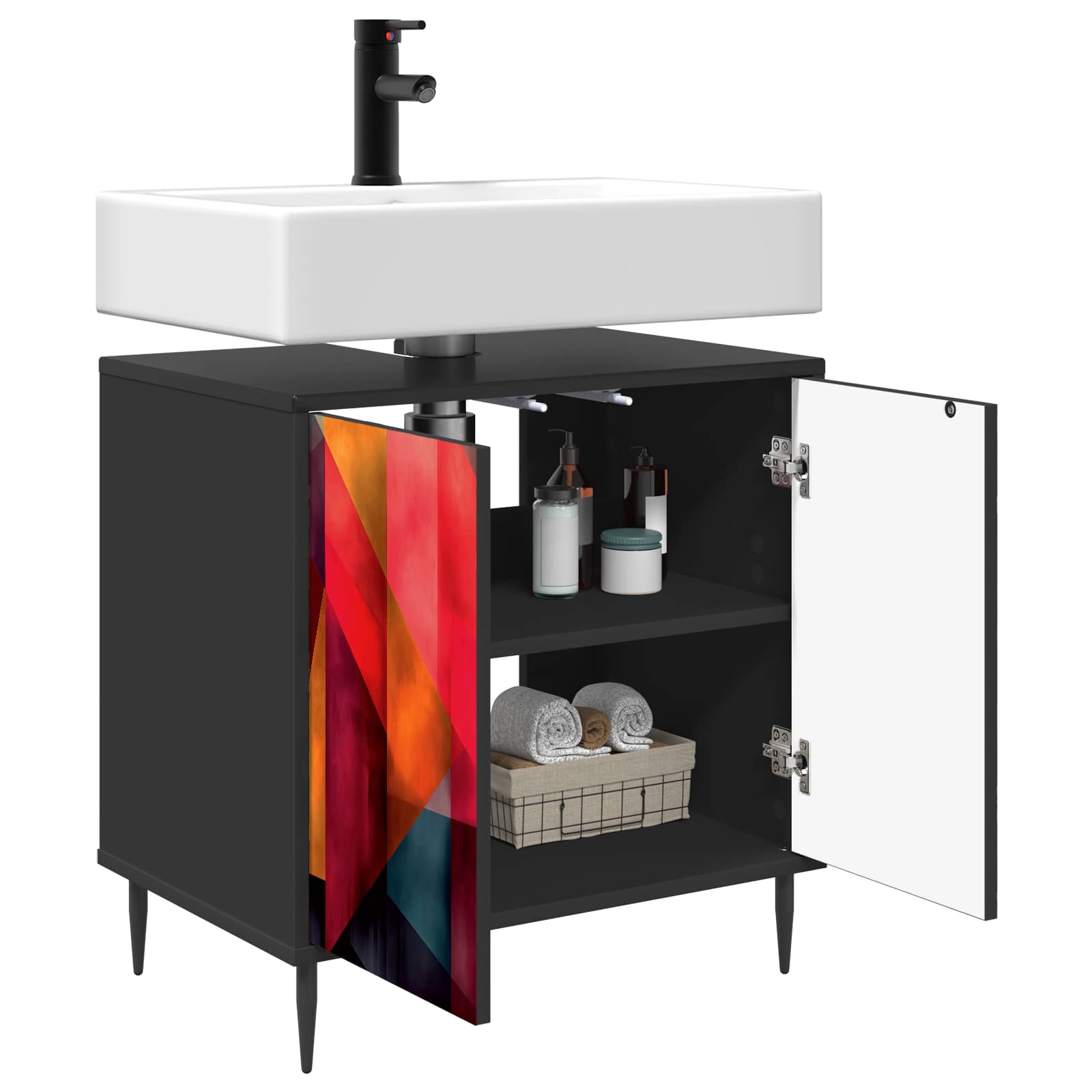 Ντουλάπι Μπάνιου HEESCH Μαύρη Δρυς 60 x 40 x 61 εκ - Pakobazaar
