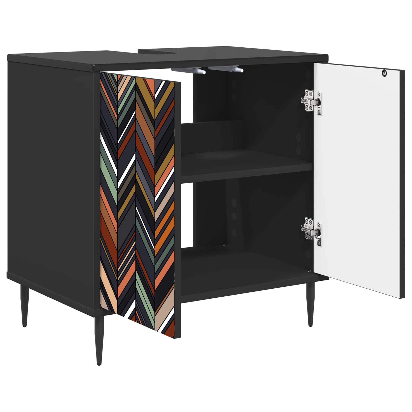 Ντουλάπι Μπάνιου OMMEN Μαύρη Δρυς 60 x 40 x 61 εκ - Pakobazaar