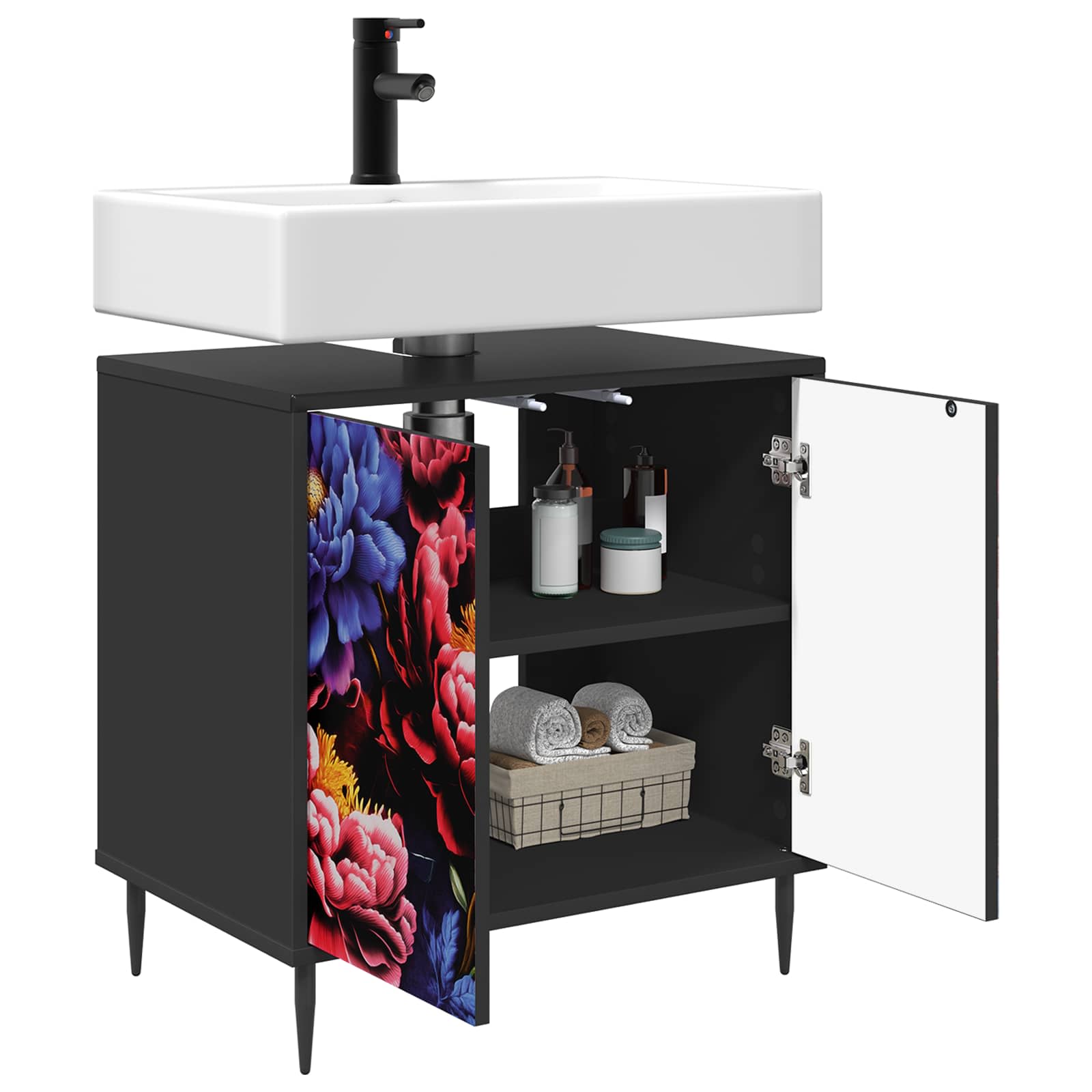 Ντουλάπι Μπάνιου KIEL Μαύρη Δρυς 60 x 40 x 61 εκ - Pakobazaar