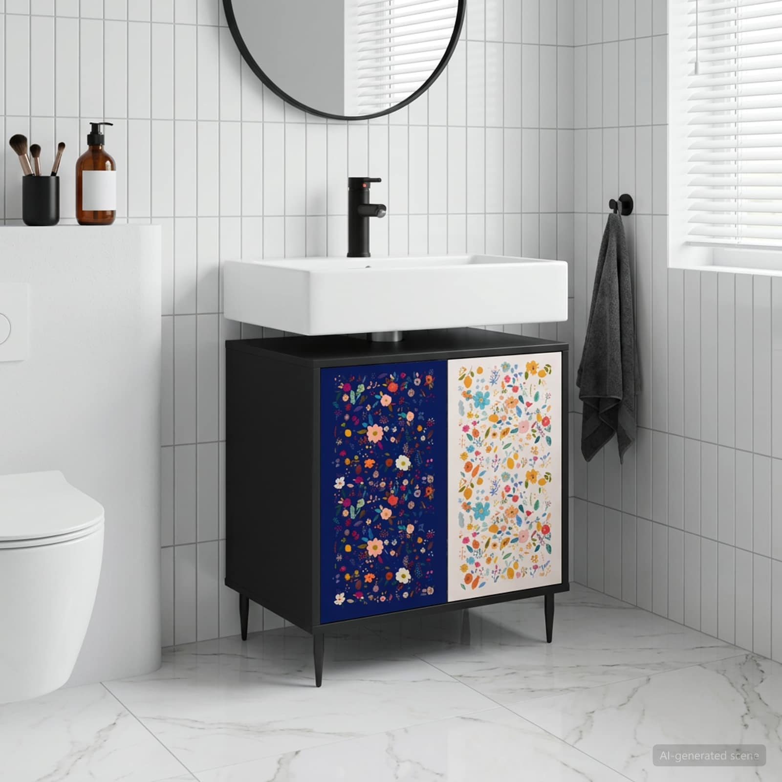 Ντουλάπι Μπάνιου MAINZ Μαύρη Δρυς 60 x 40 x 61 εκ - Pakobazaar